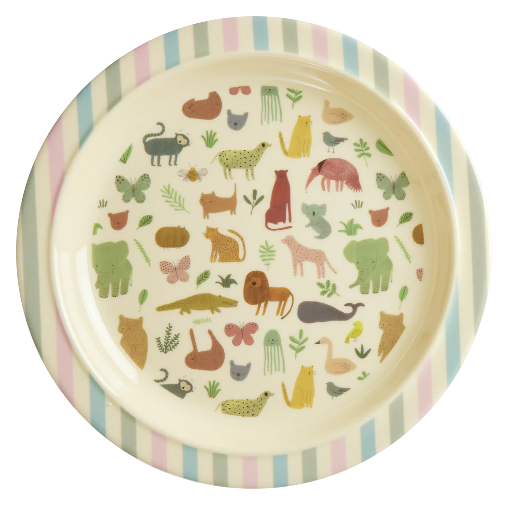 Melamine Kids Plate - Multicolor - Sweet Jungle Print
