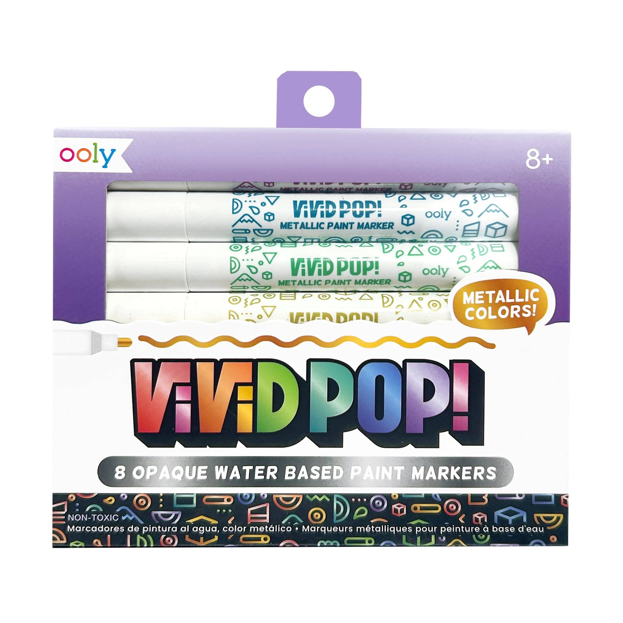Vivid Pop! Water-Based Paint Markers: Metallic (set of 8)