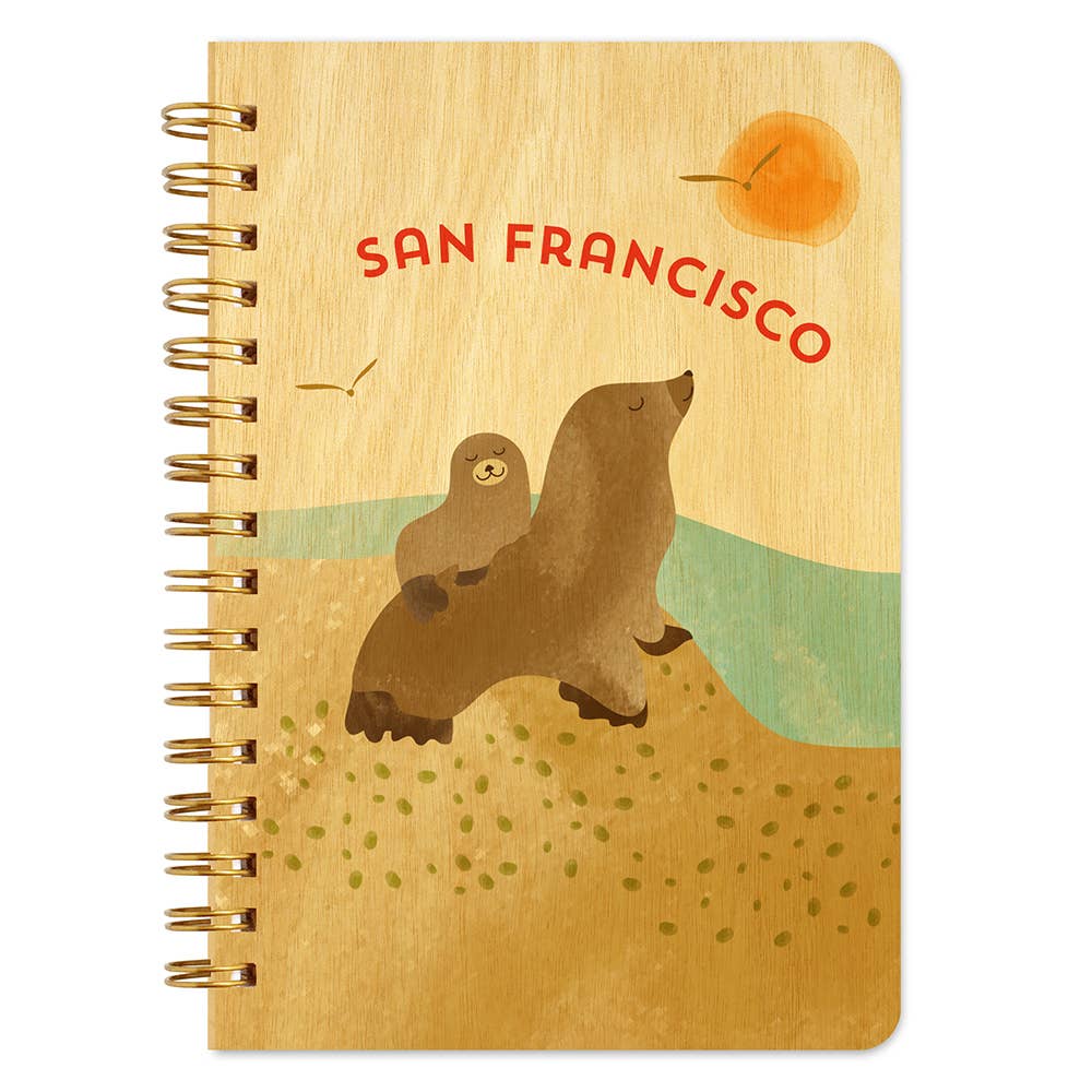 San Francisco Sea Lions Wood Notebook