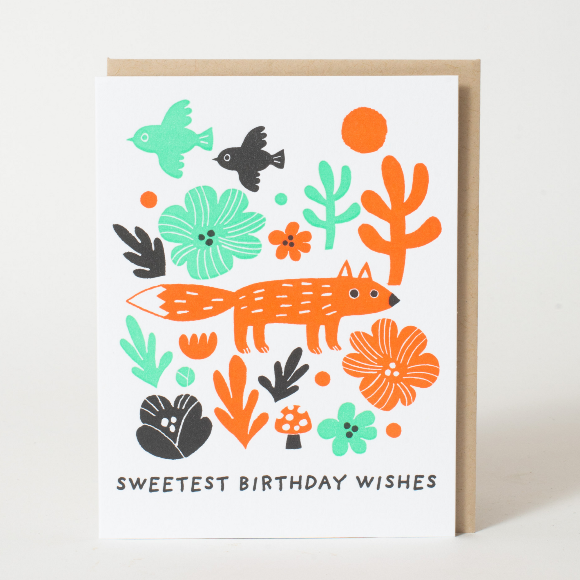 Birthday Fox Letterpress Card
