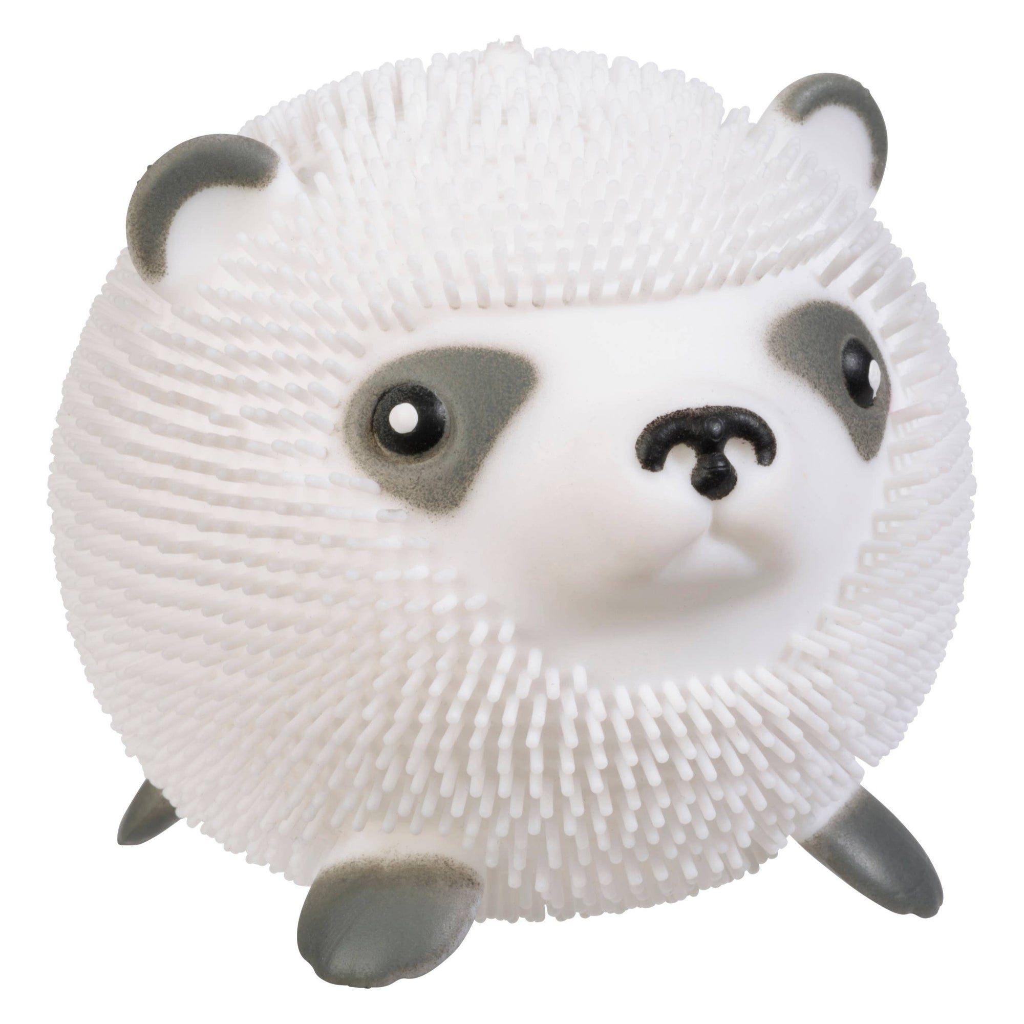 White and gray textured ball with a cute face on a white background