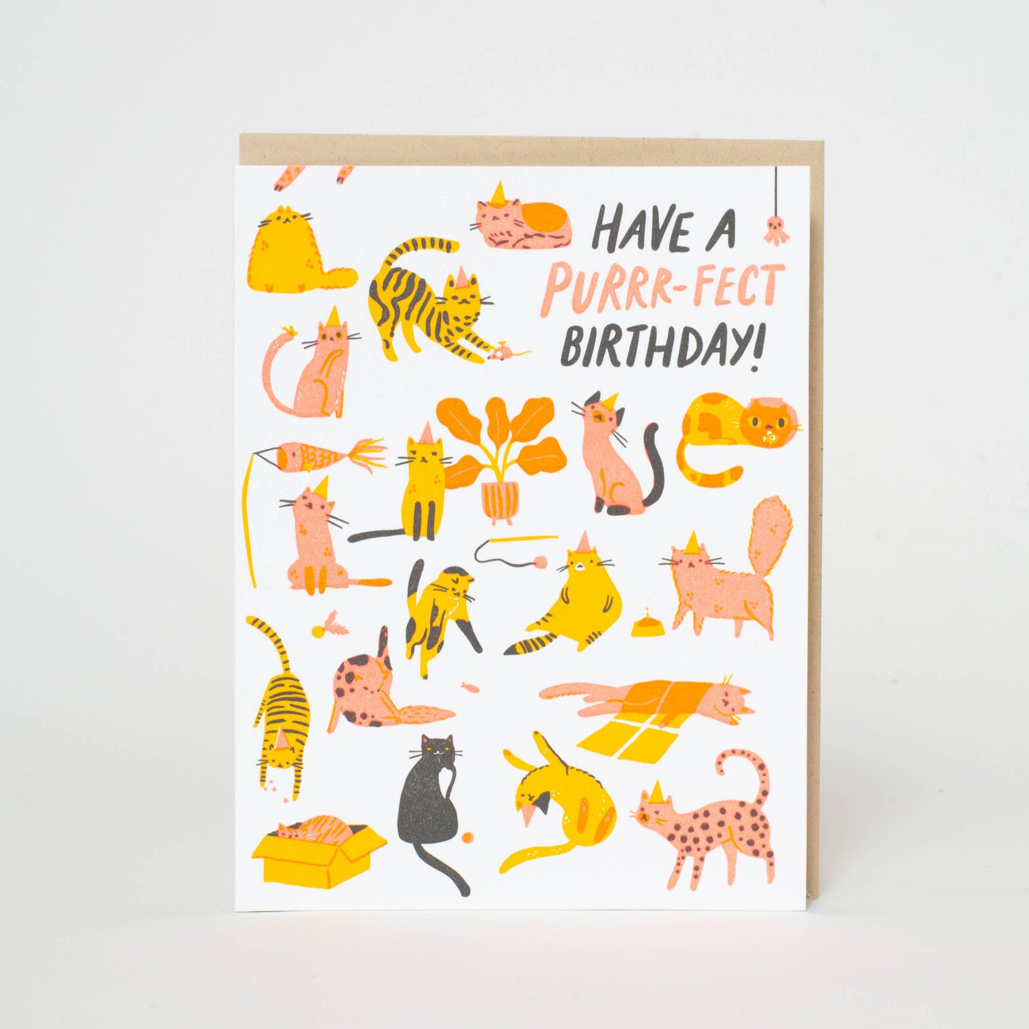 Birthday Purr-fect Cats Letterpress Card