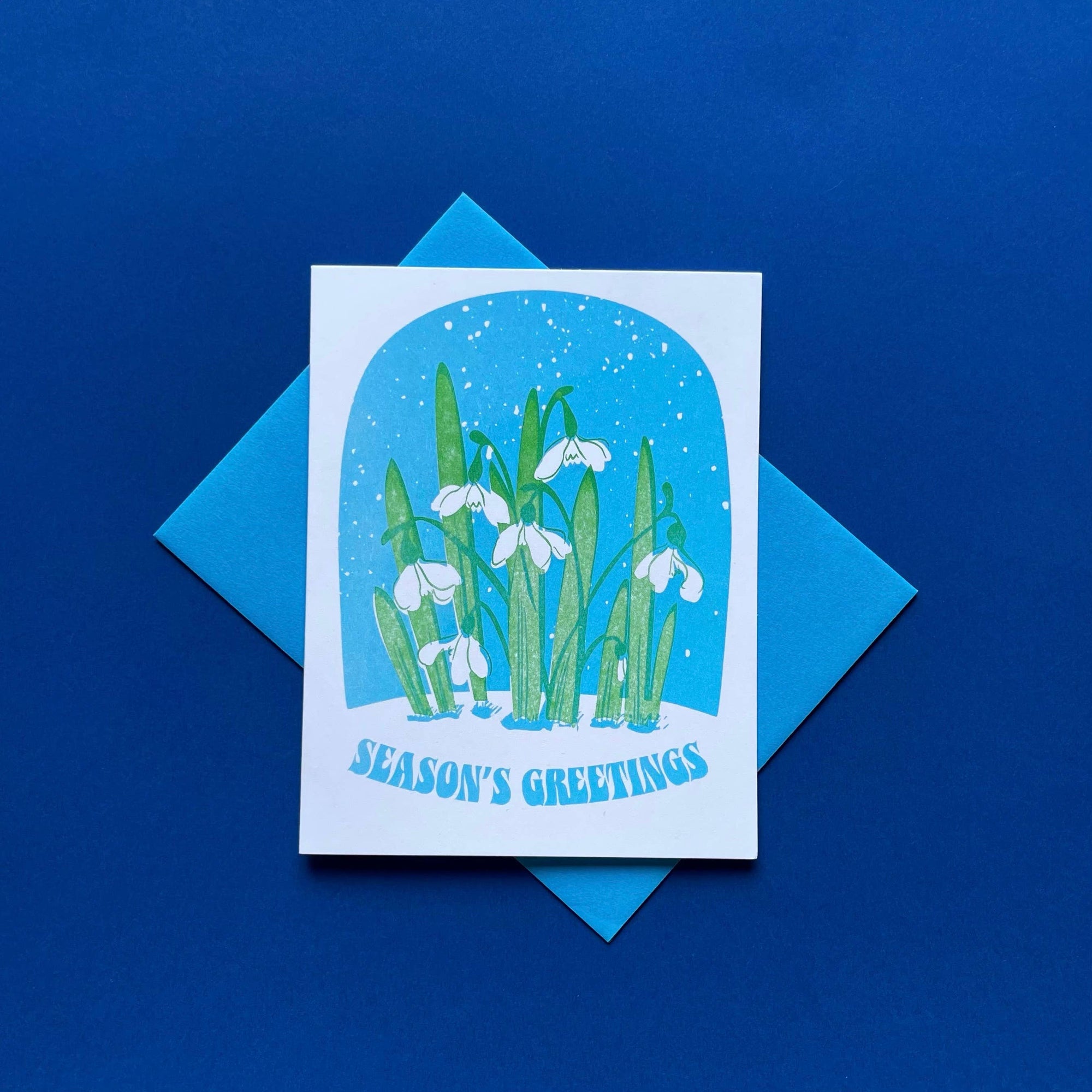 Seasons Greeting Snowdrop - Letterpress Holiday Card