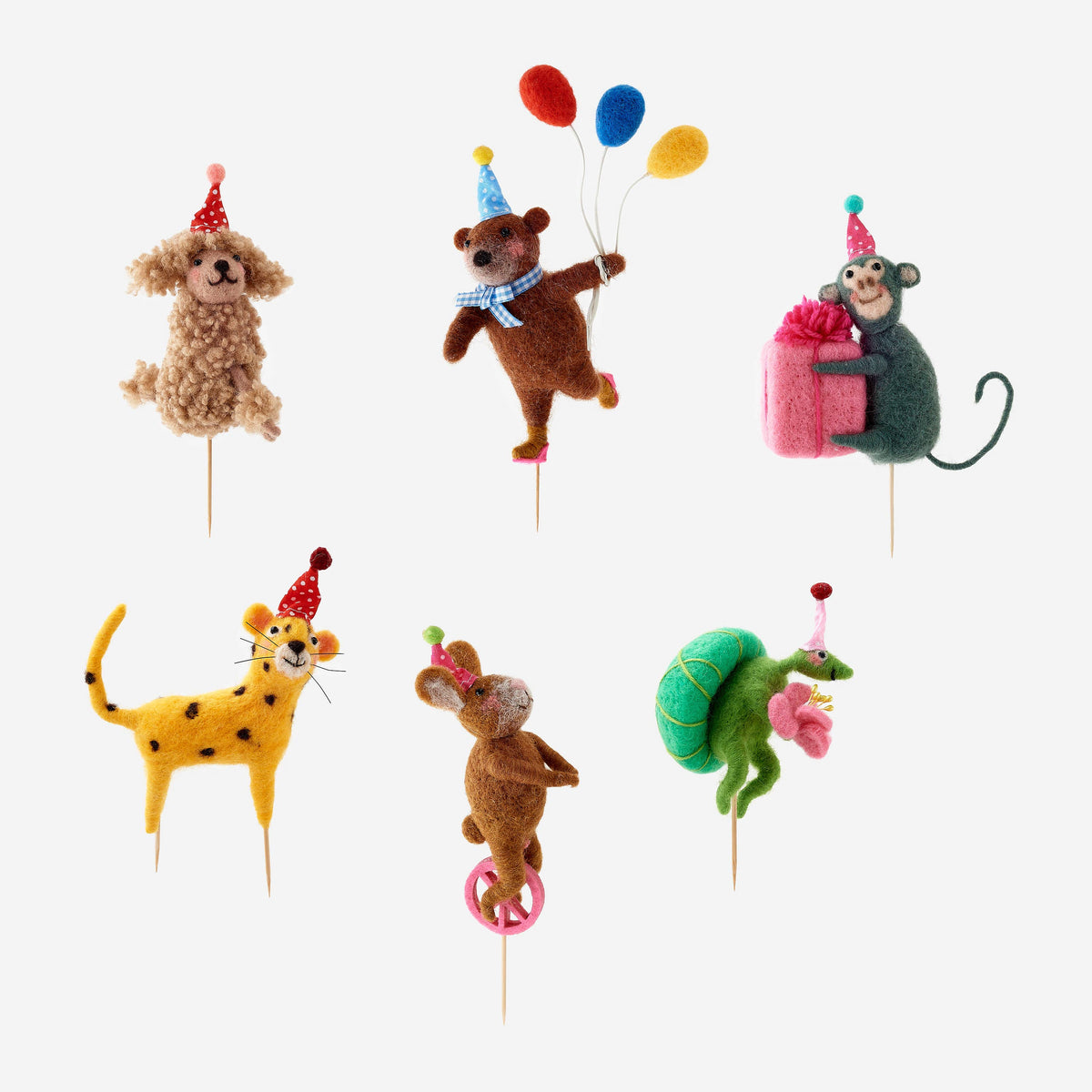 Birthday Cake Topper with Header Card, 6 Assorted Designs