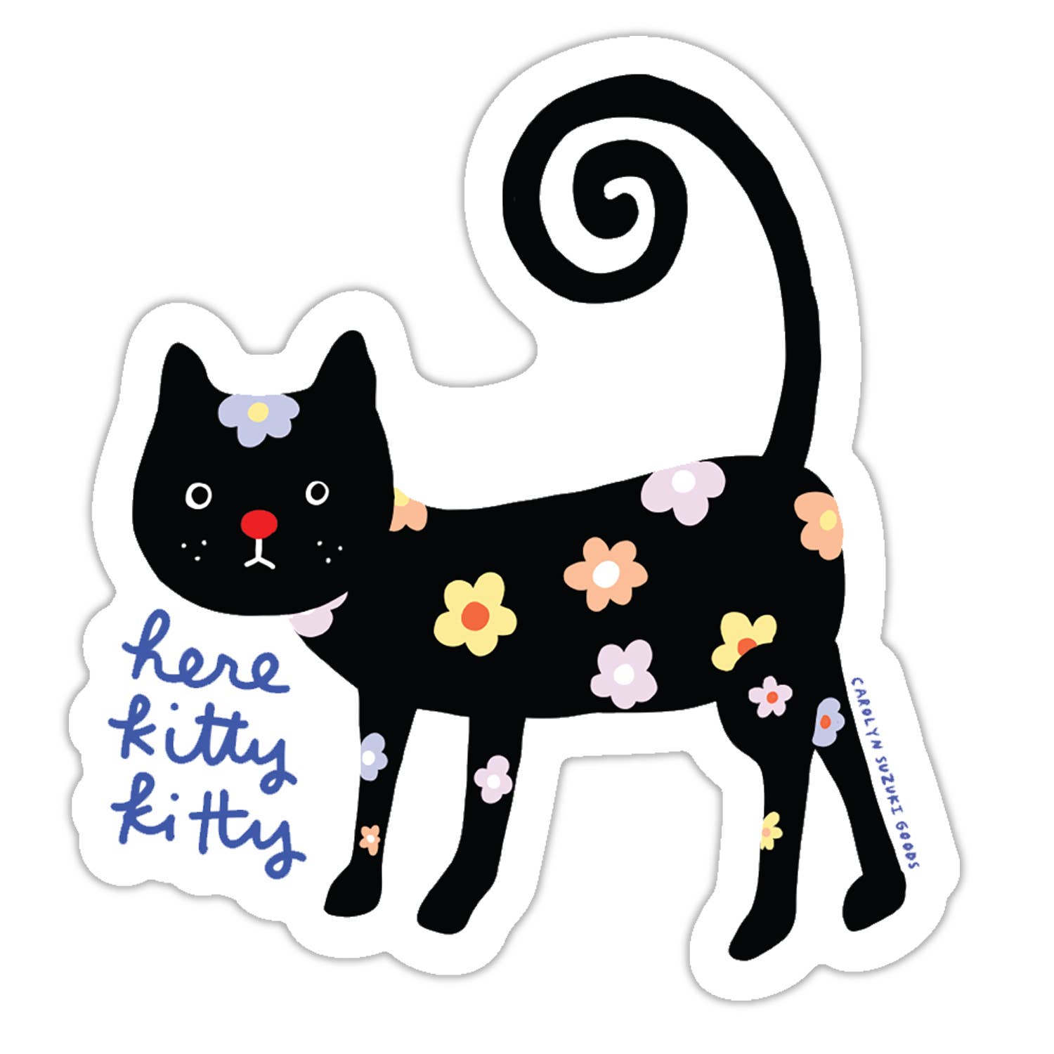 Here Kitty - Die Cut Sticker