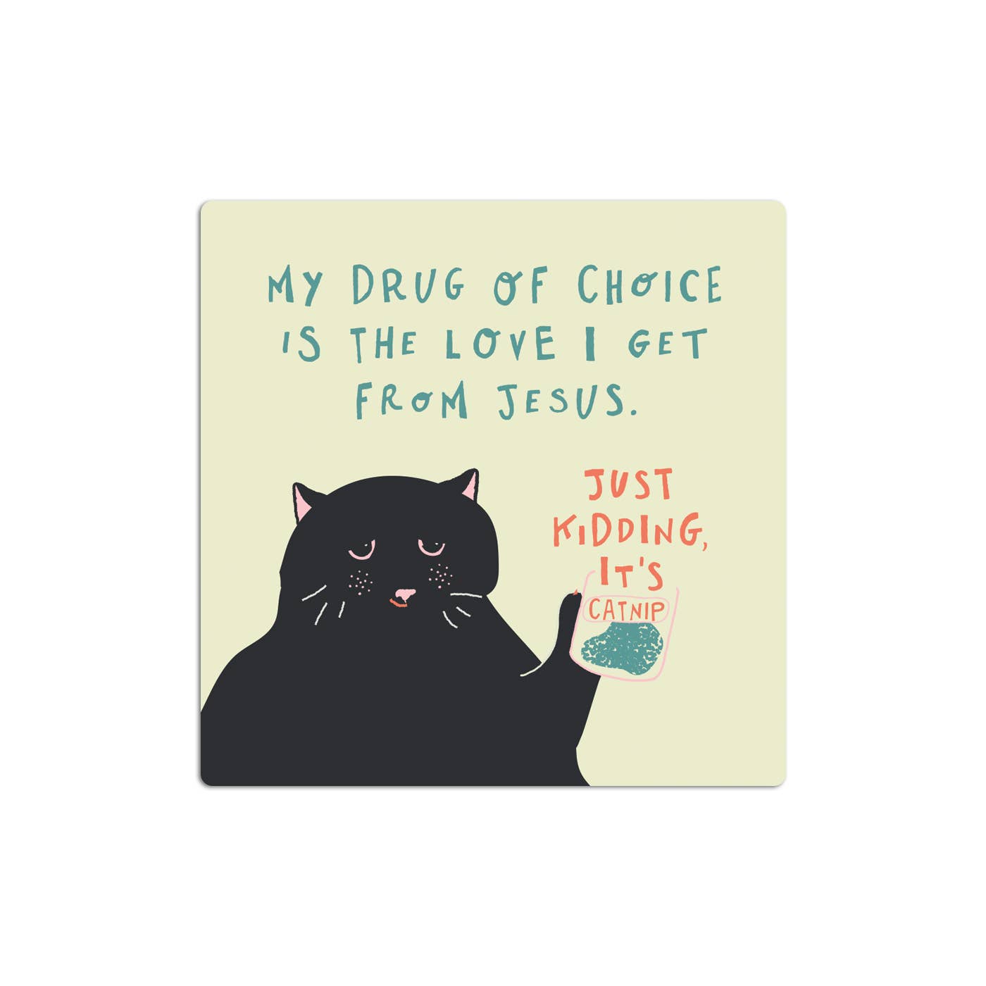 Funny Vinyl Sticker – Catnip Cat Design