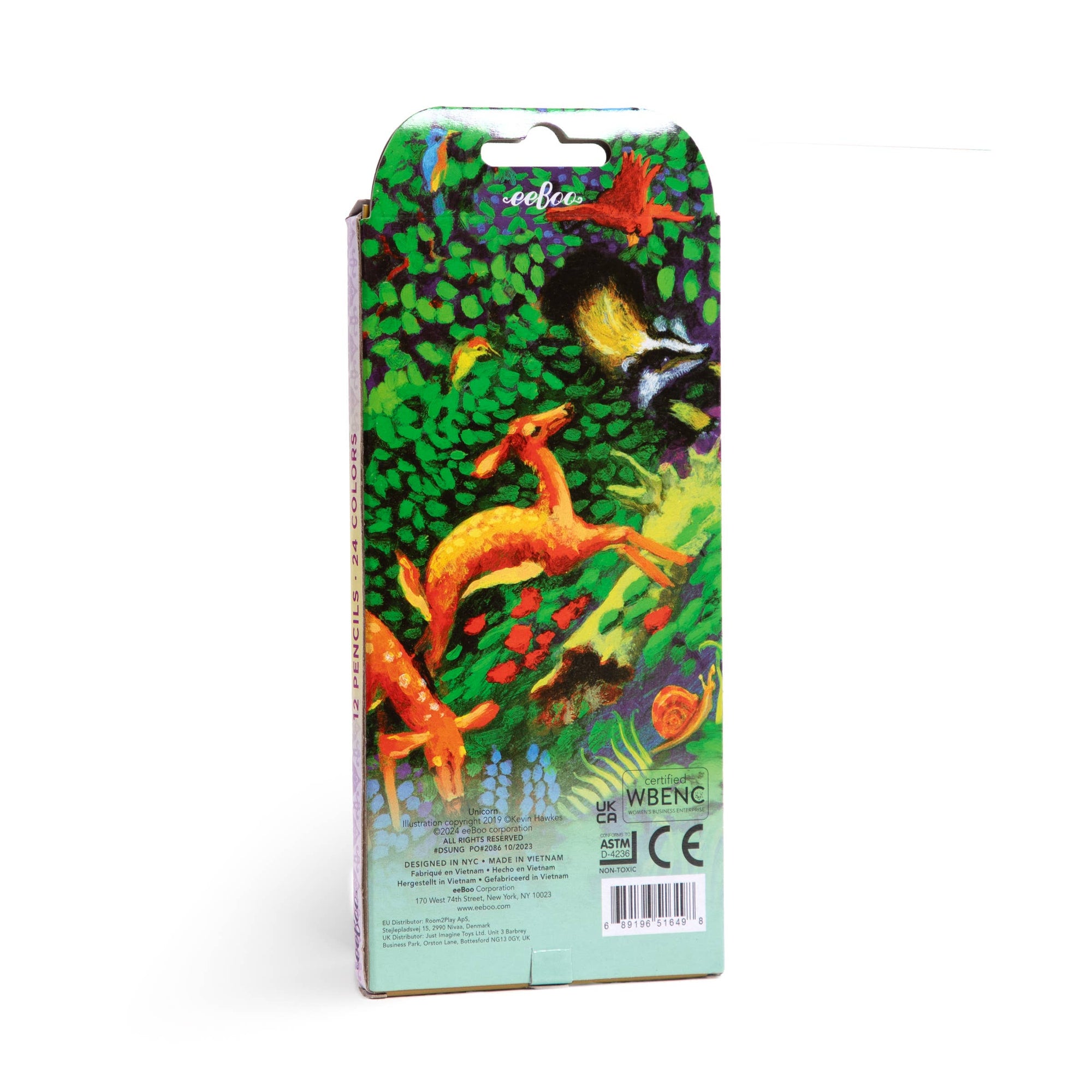 Colorful packaging with animal illustrations on a white background