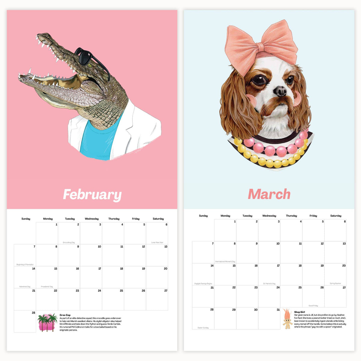 Berkley Illustration Retro Animals 2027 Wall Calendar