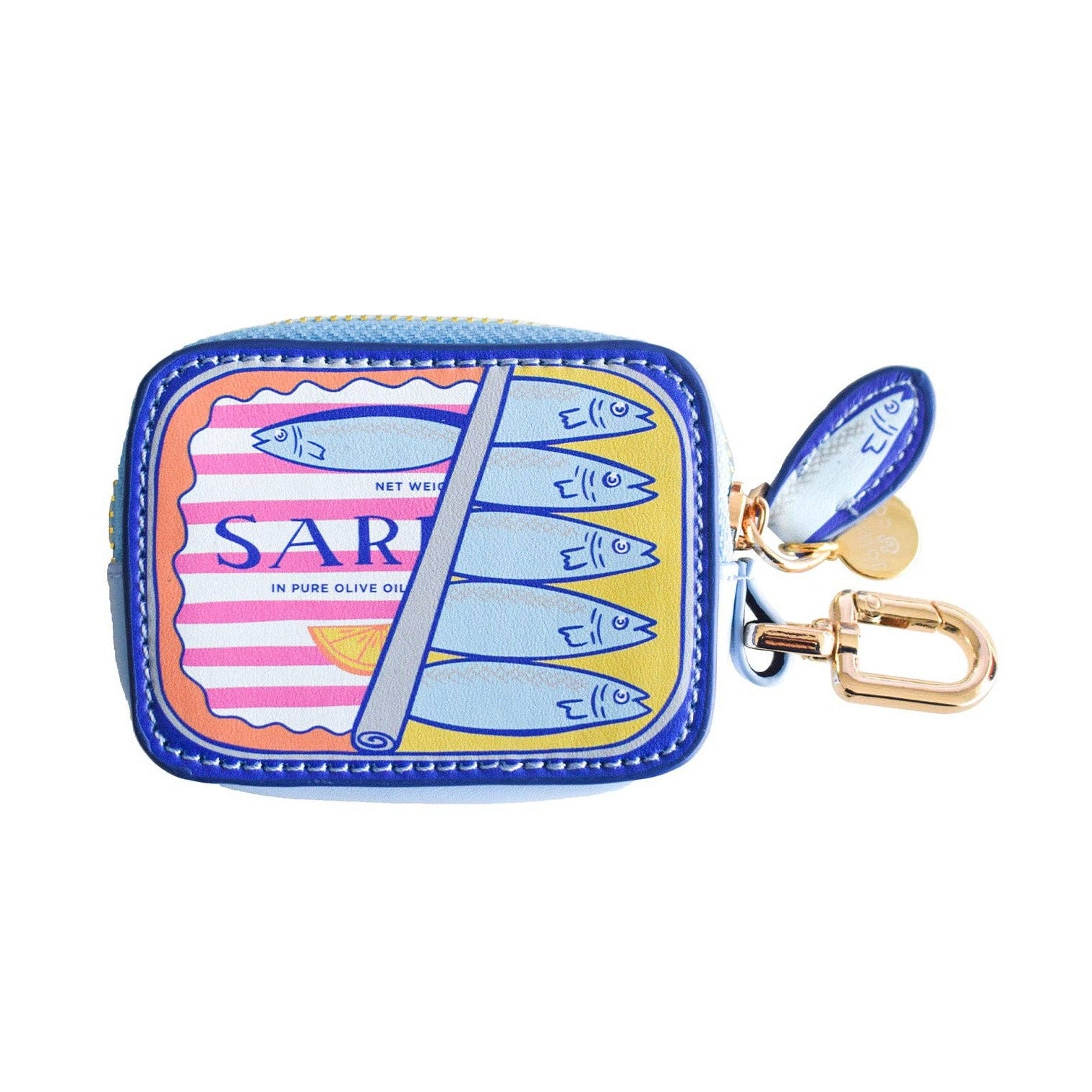 Colorful tin fish keychain  on a white background