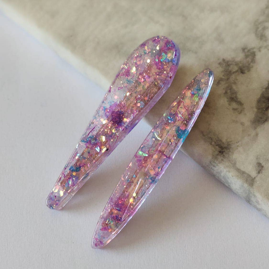 MINIMAL - SET OF 2 RESIN HAIR CLIPS  : Mermaid