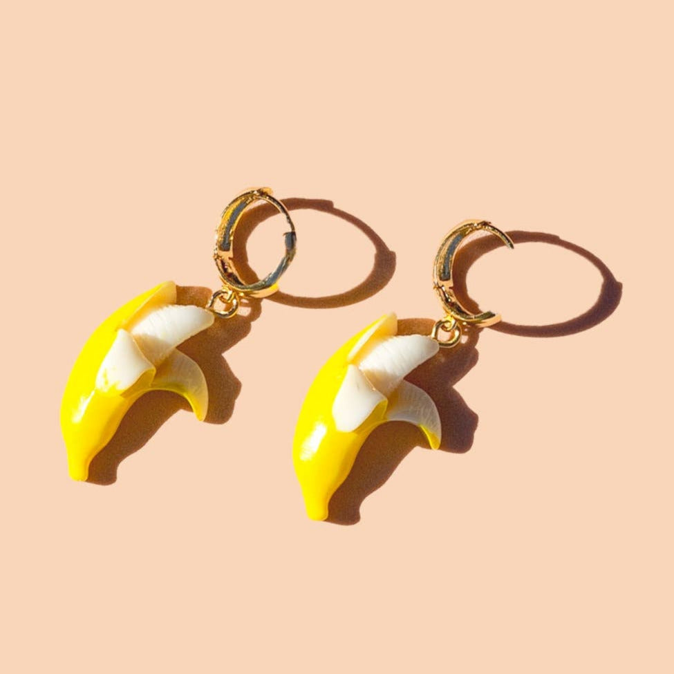 Gwen Hoop Earrings - 18K Gold Plated and Banana