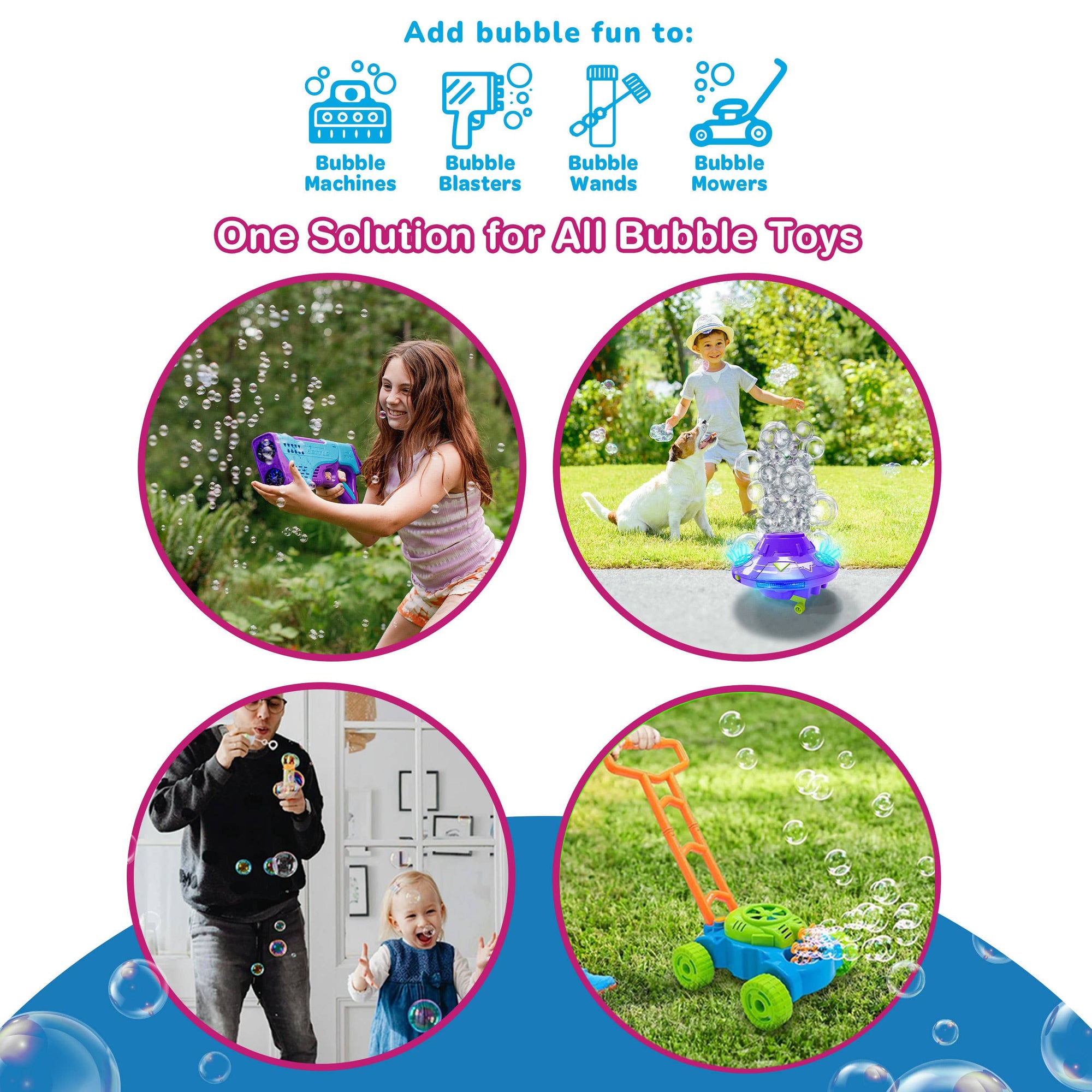 Bubble Solution Refill with Dispenser (Makes 64oz/ 1 Gallon)