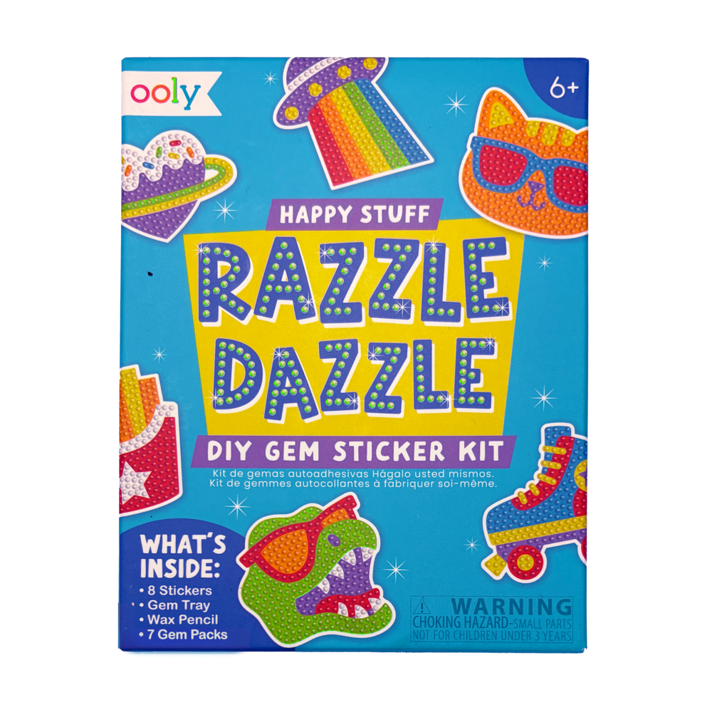 Ooly Razzle Dazzle DIY gem sticker kit packaging on a white background