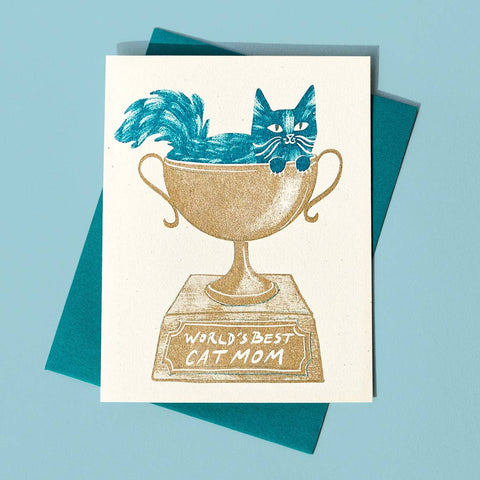 World's Best Cat Mom - Risograph -mother's day