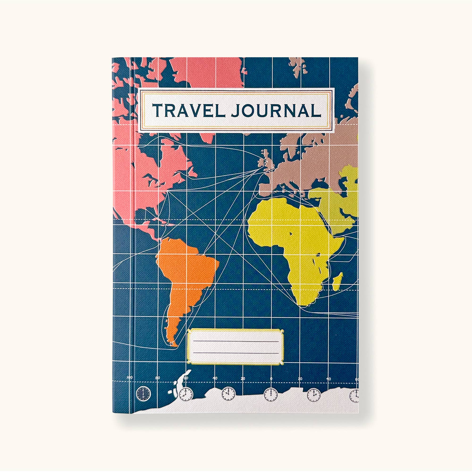 World Map Travel Journal Dark Blue