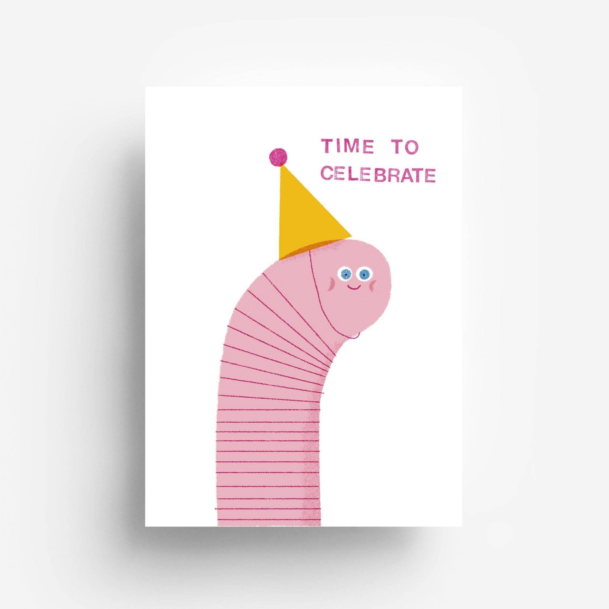 Party Worm Postcard -Barbara Dziadosz