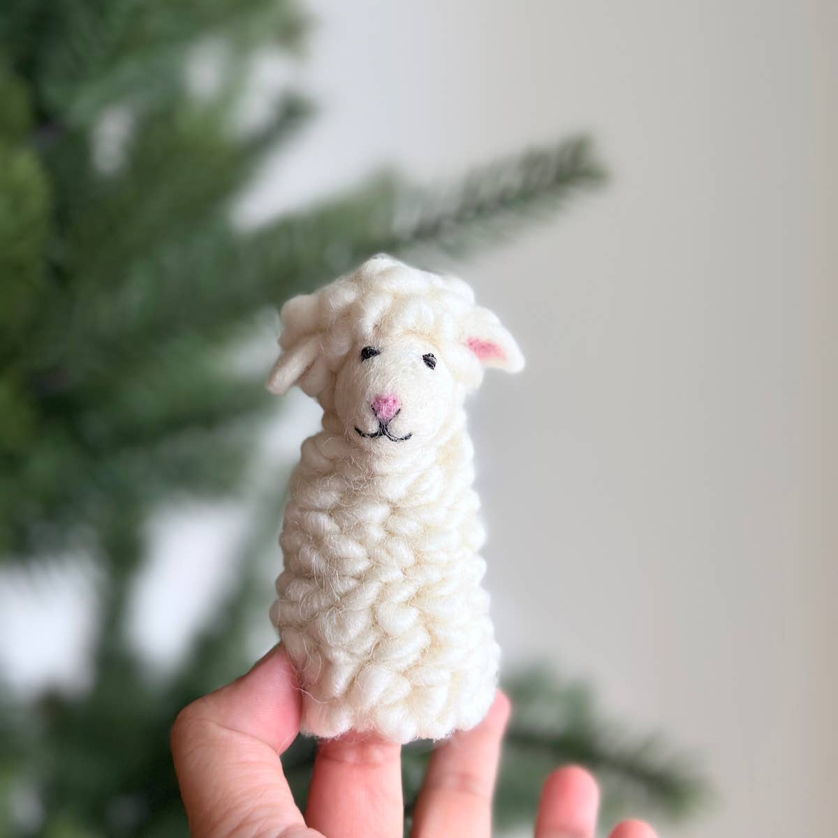 Fluffy sheep finger puppet