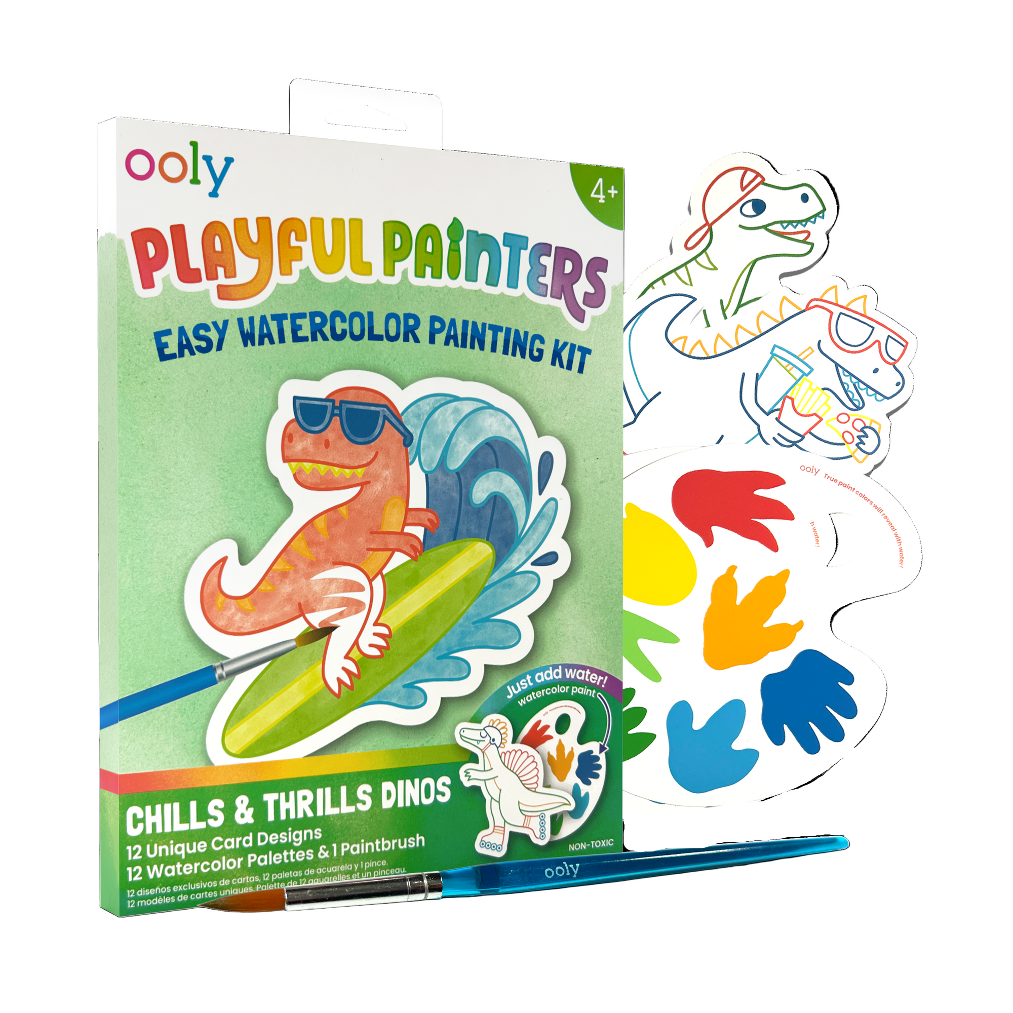 Ooly Playful Painters Easy Watercolor Painting Kit with dinosaur design on a white background