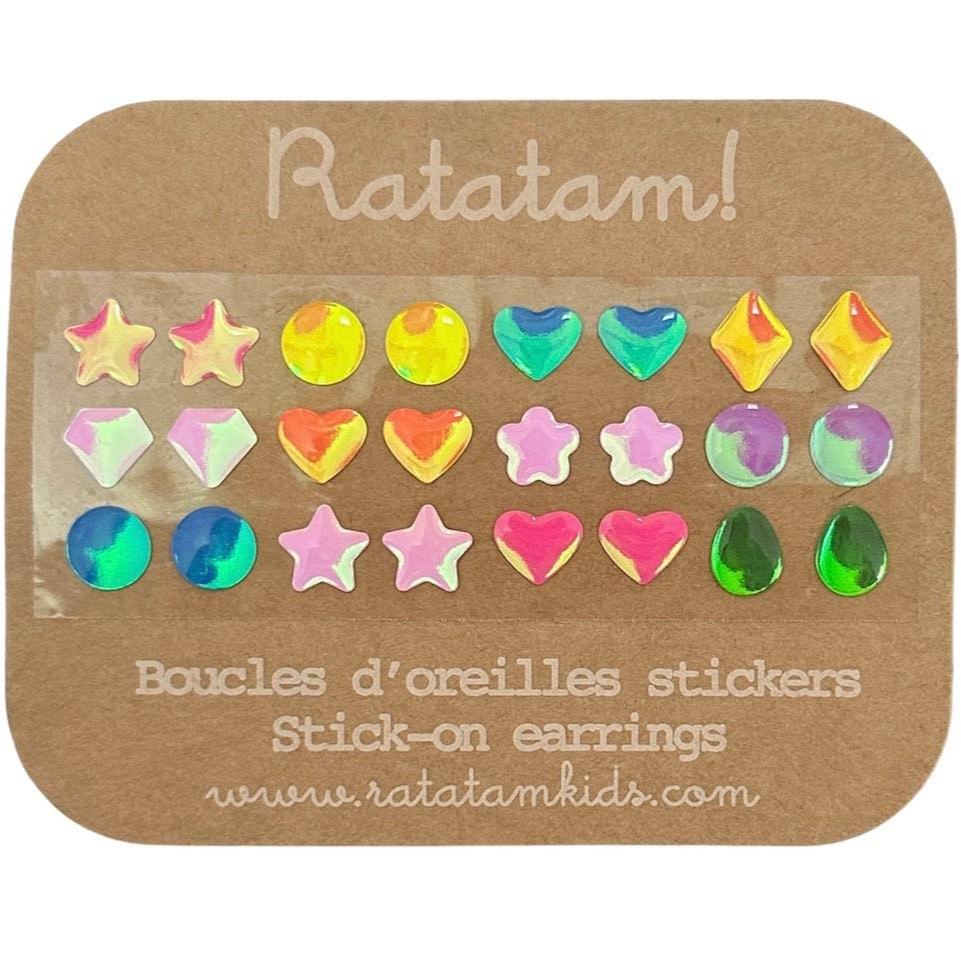 Set of 12 self-adhesive earrings