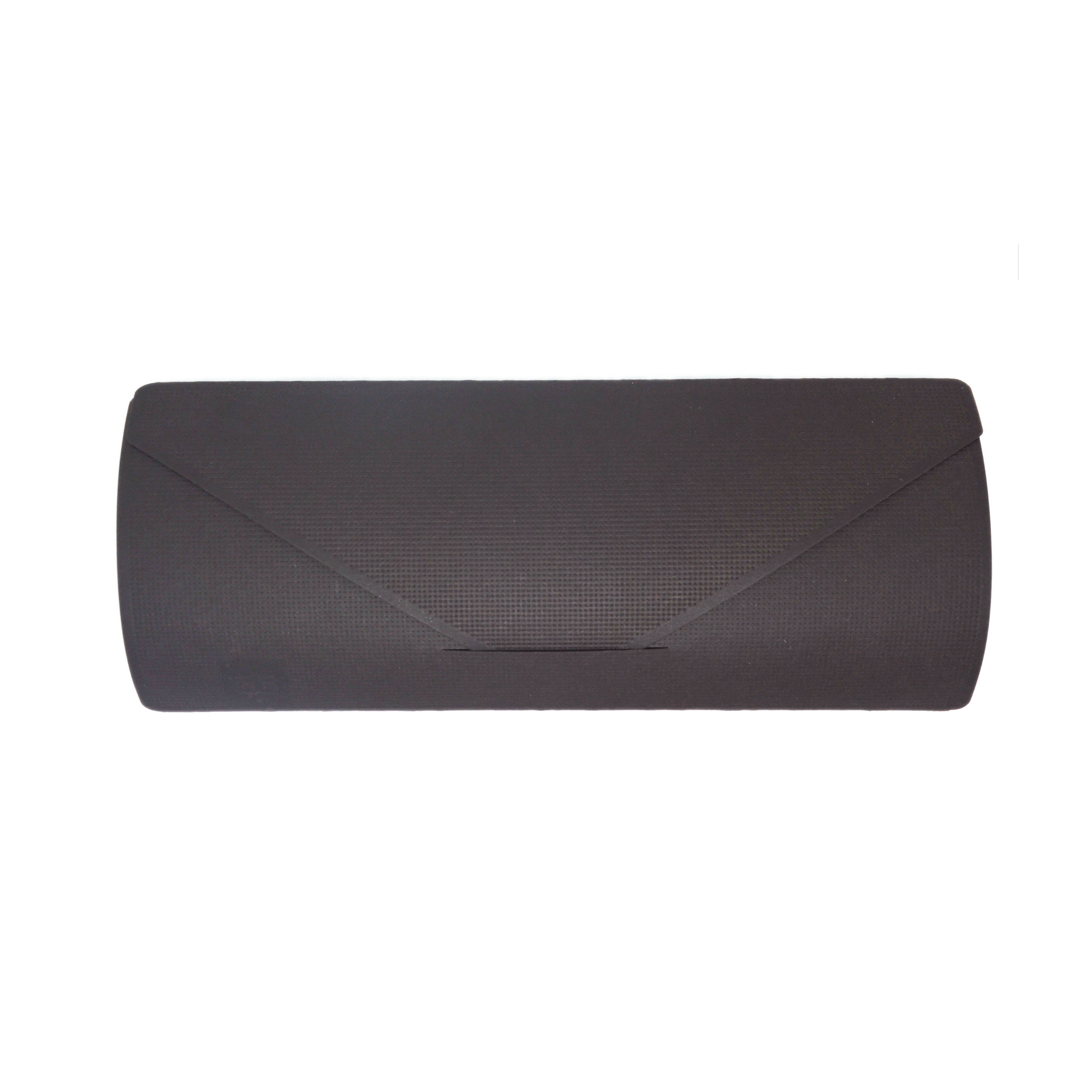 Black clutch bag on a white background