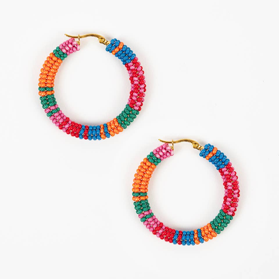 Patchwork Hoop Earrings