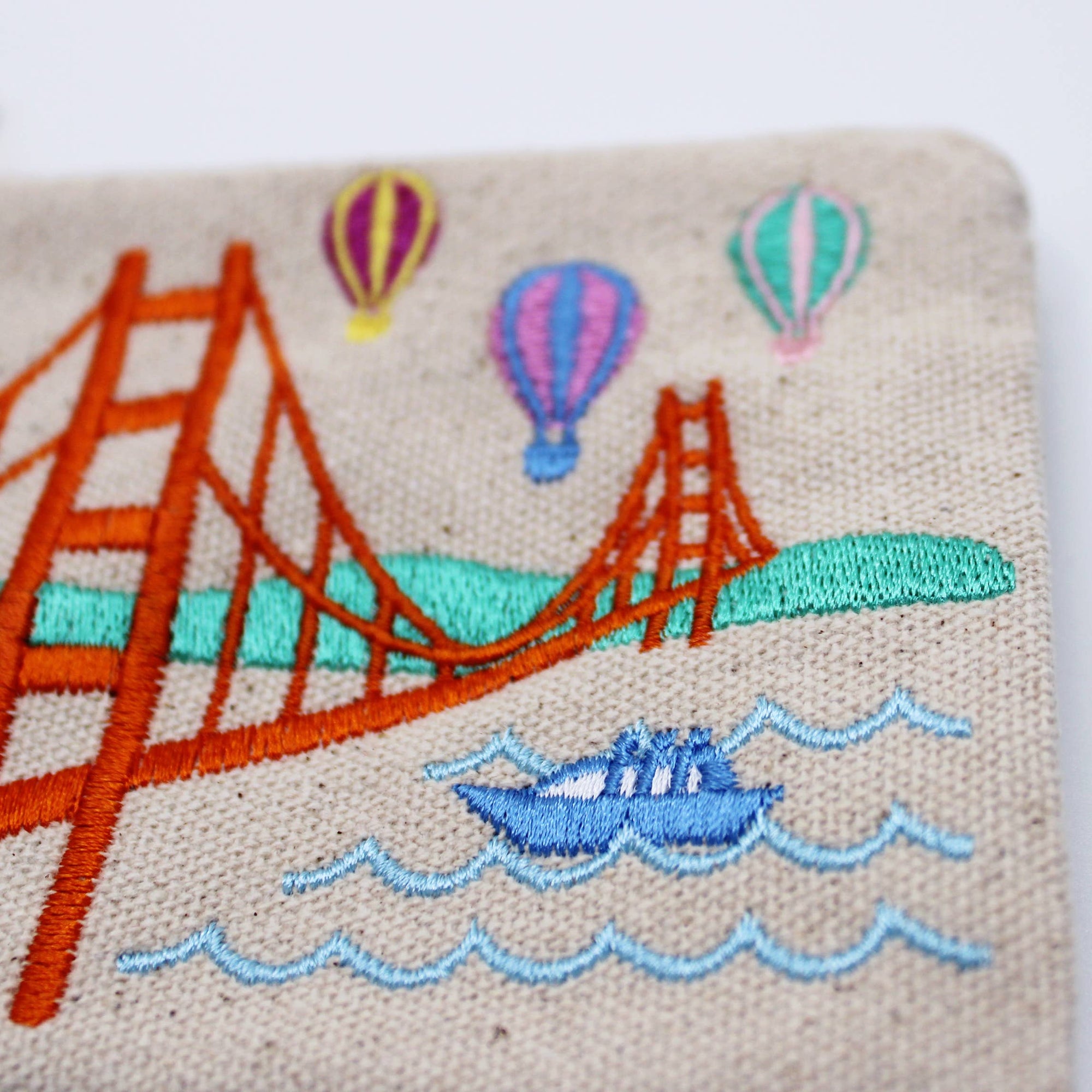 Embroidered San Francisco Colorful Balloons Coin Purse