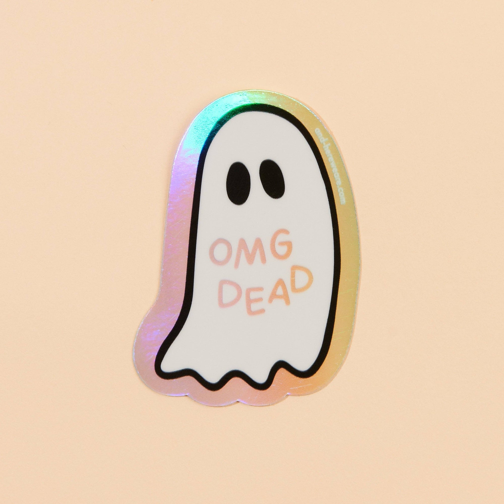 OMG Dead Ghost Holographic Vinyl Sticker