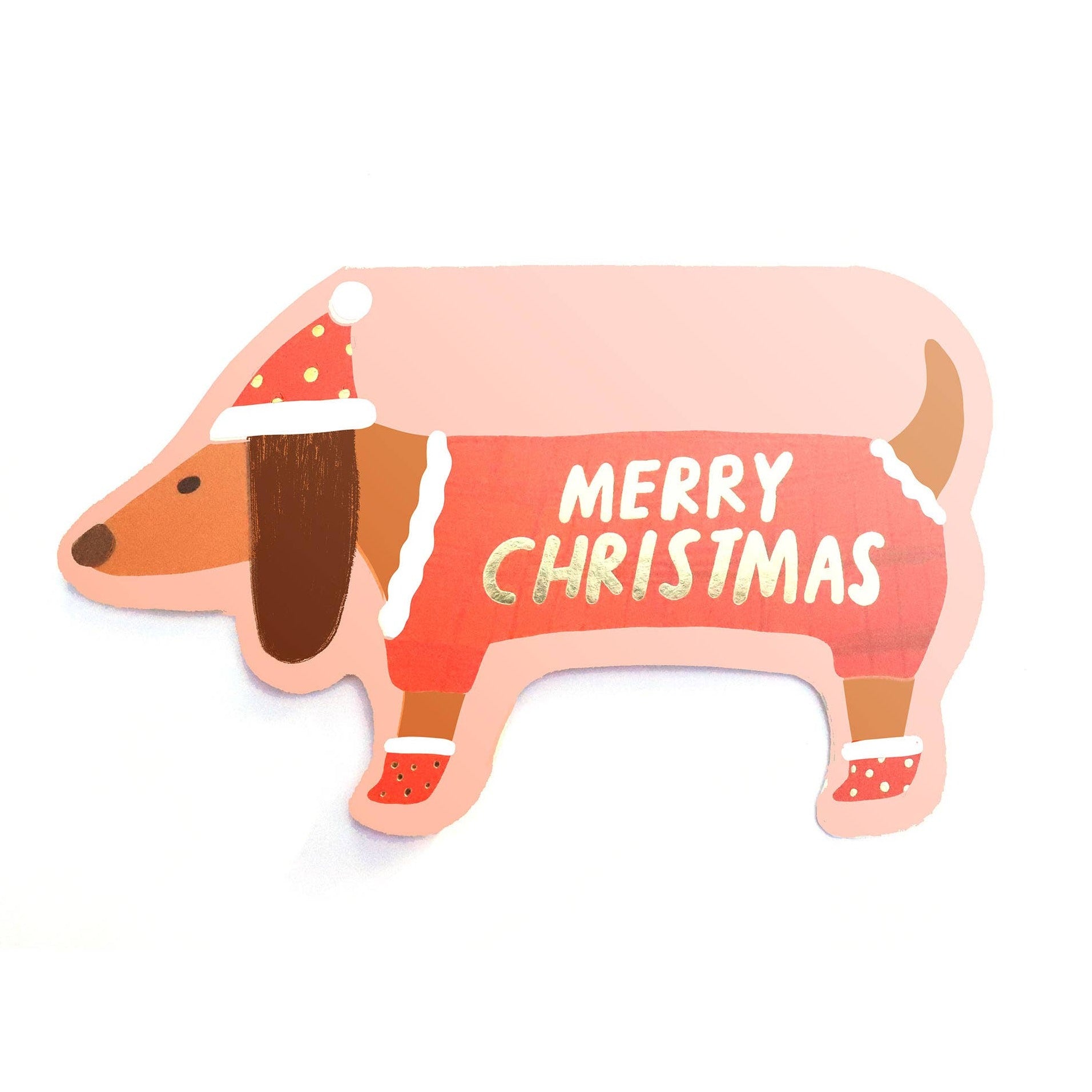 Sausage Doggie-Carolyn Suzuki - Shaped Holiday Card