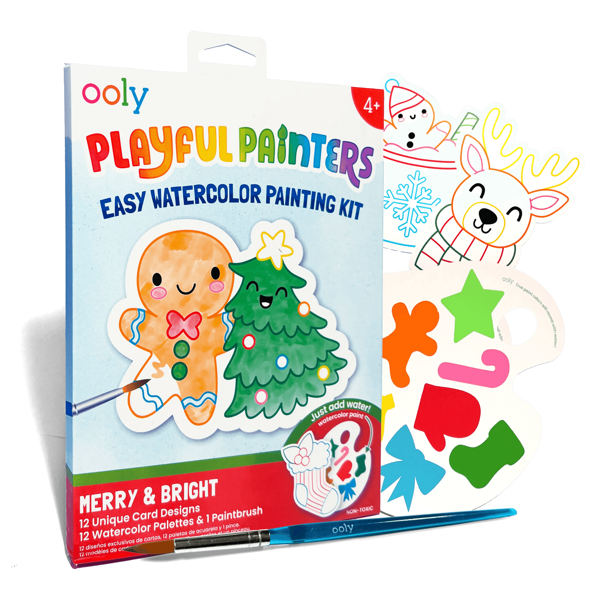 Playful Painters Easy Watercolor Painting Kit - Merry & Bright