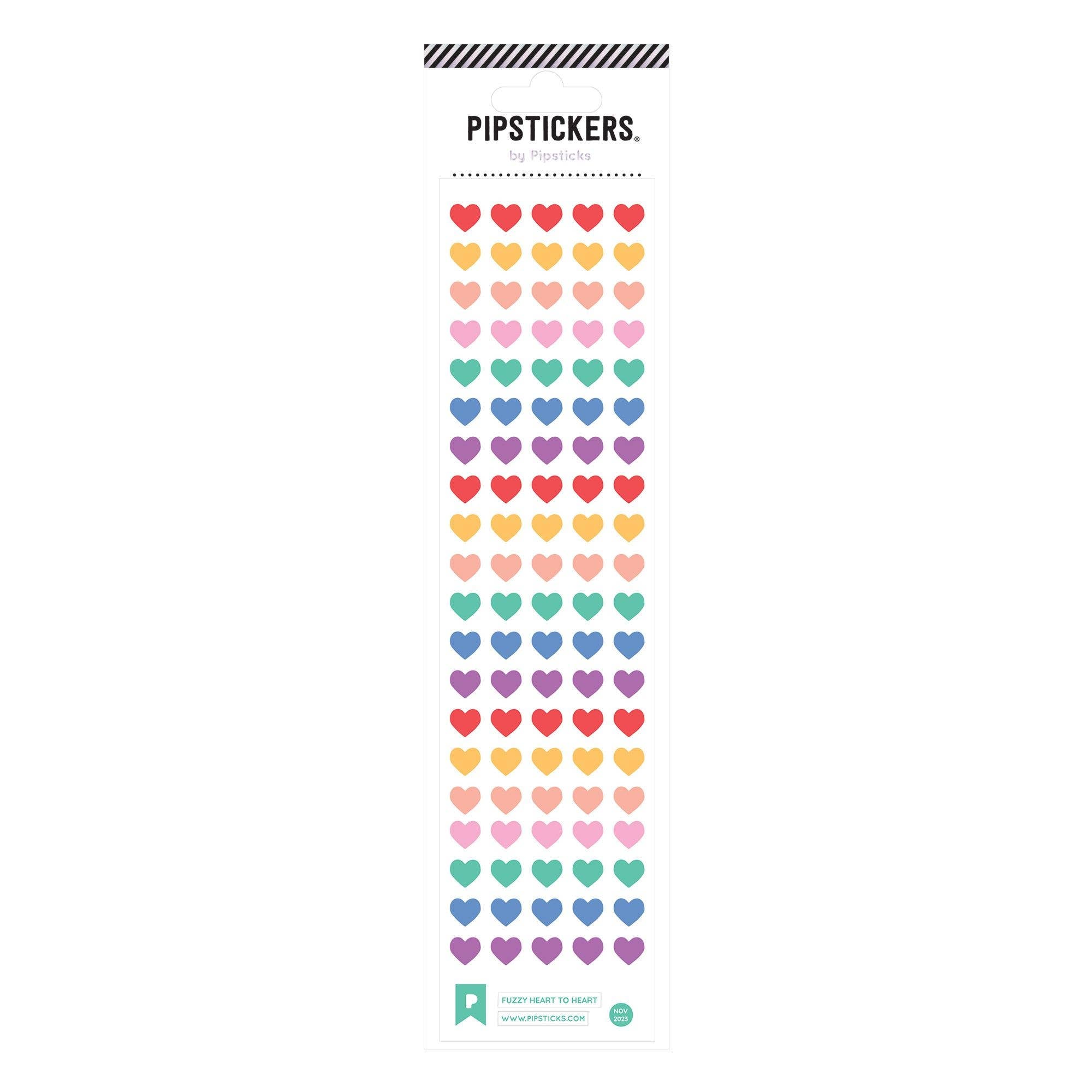 Fuzzy Heart To Heart Stickers