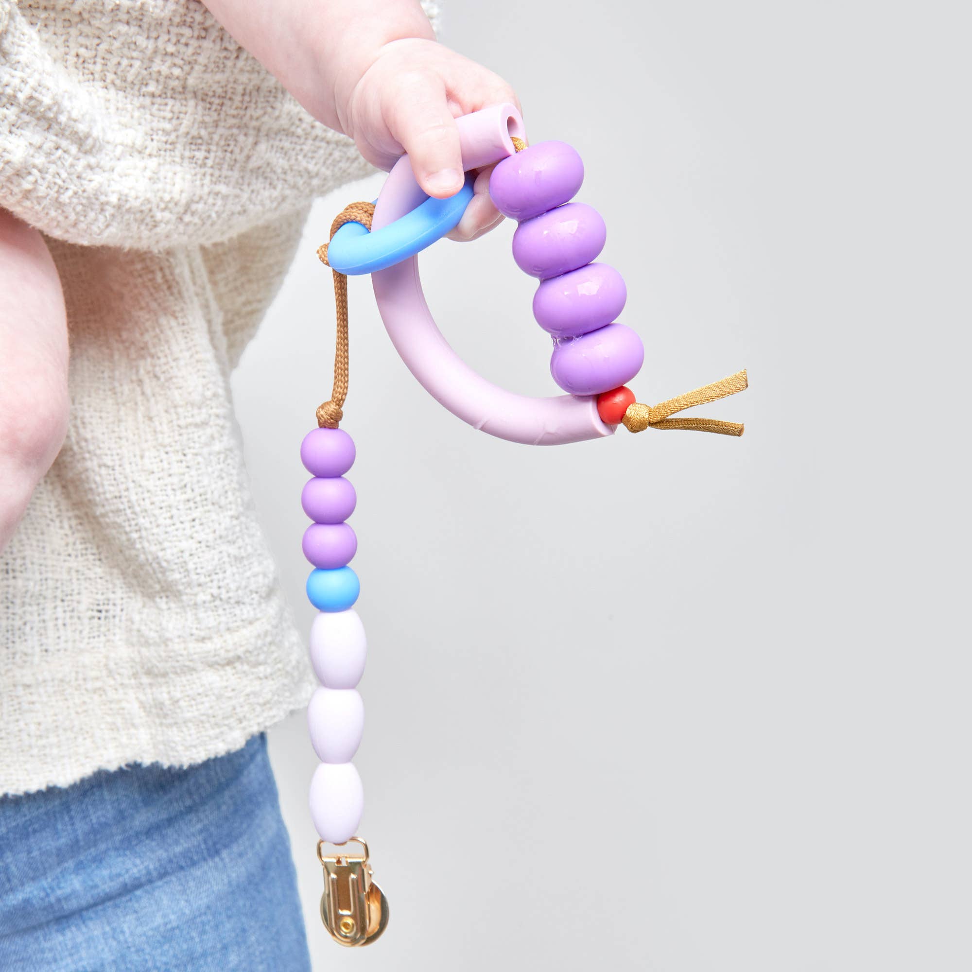 Plum Arch Ring Teether + Clip Set