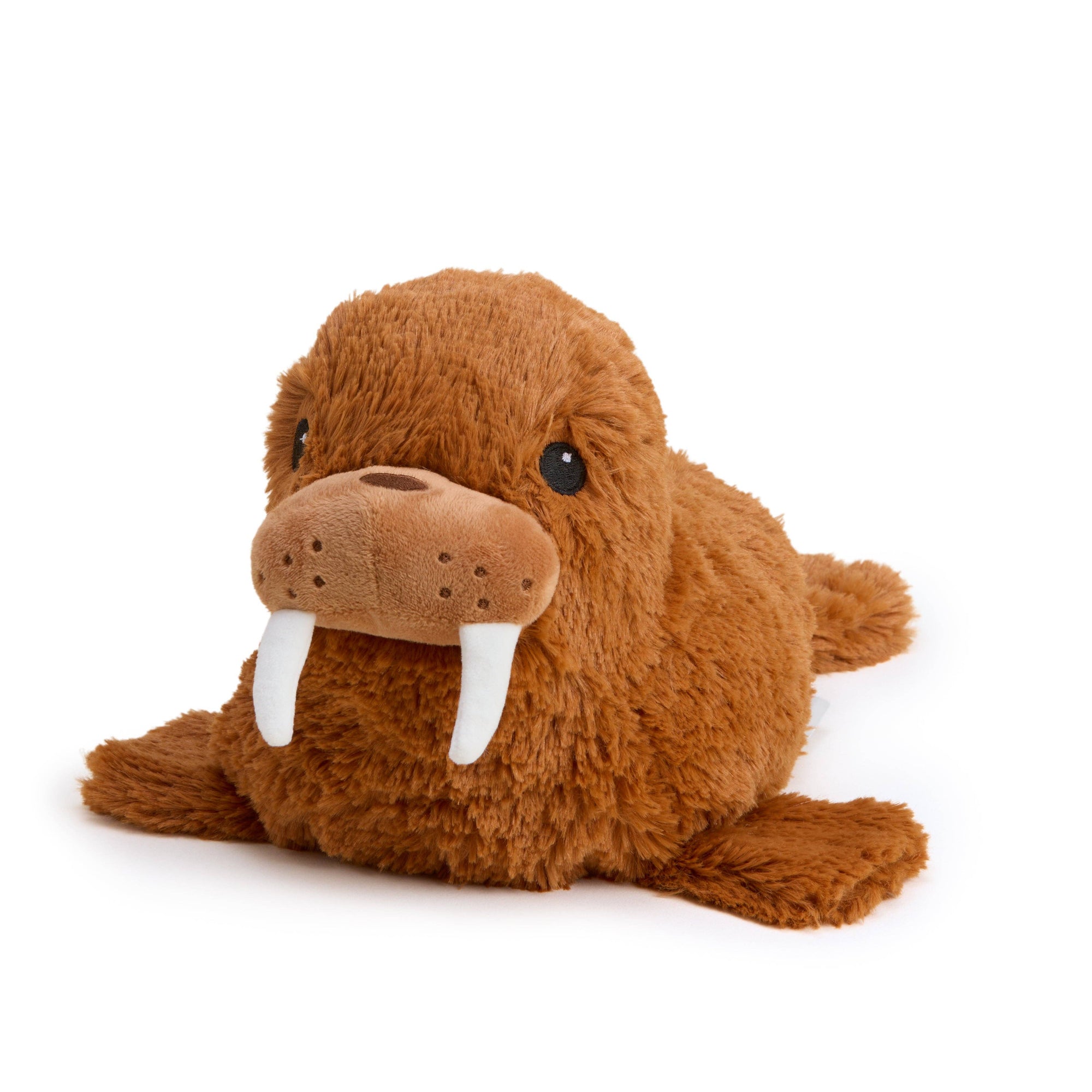 Plush toy walrus on a white background