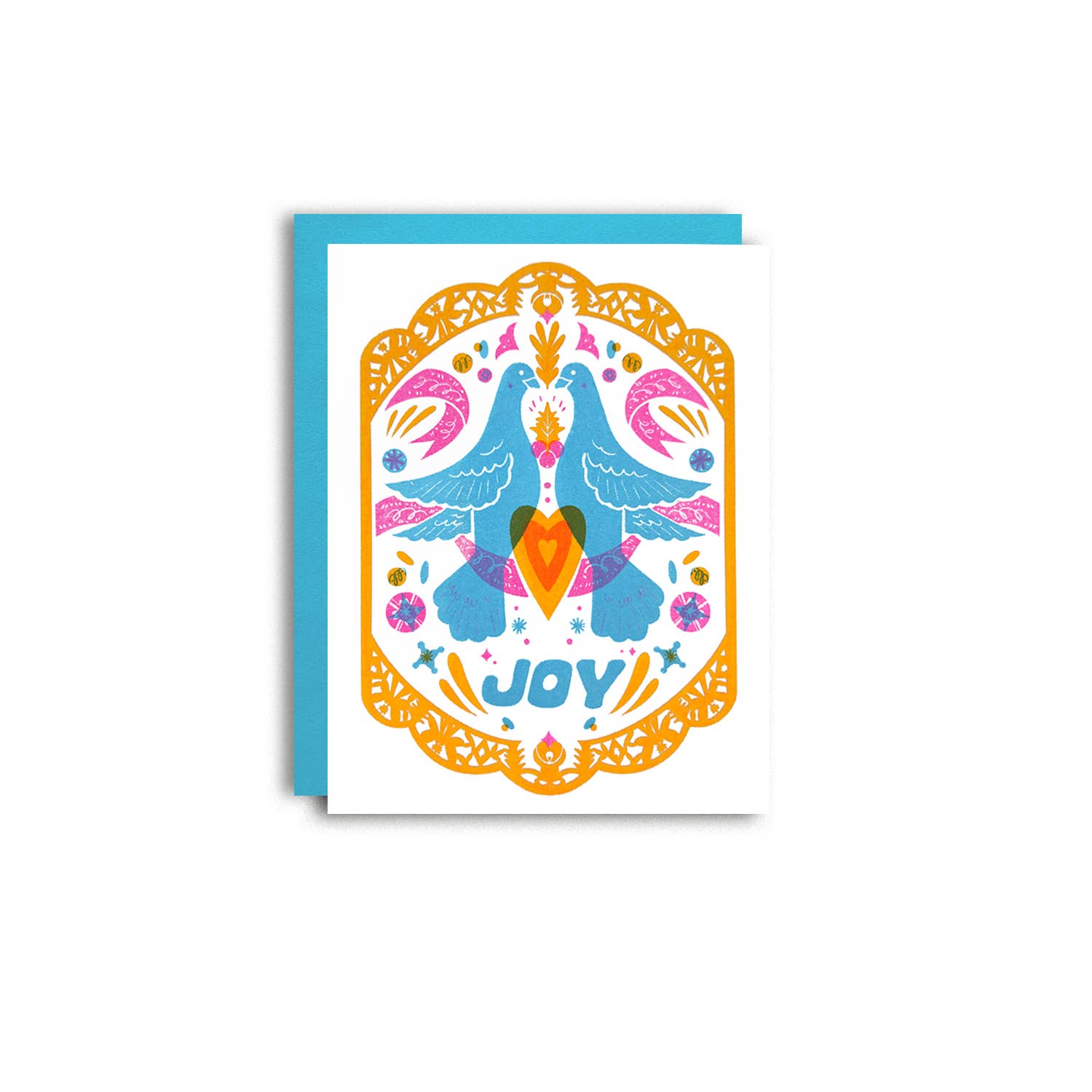 Joy Birds Holiday - Risograph Holiday card