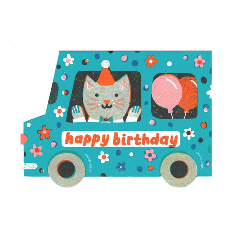Birthday Van Die Cut Card -birthday