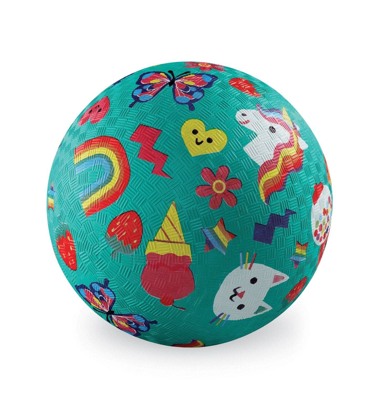 Colorful ball with various patterns on a white background