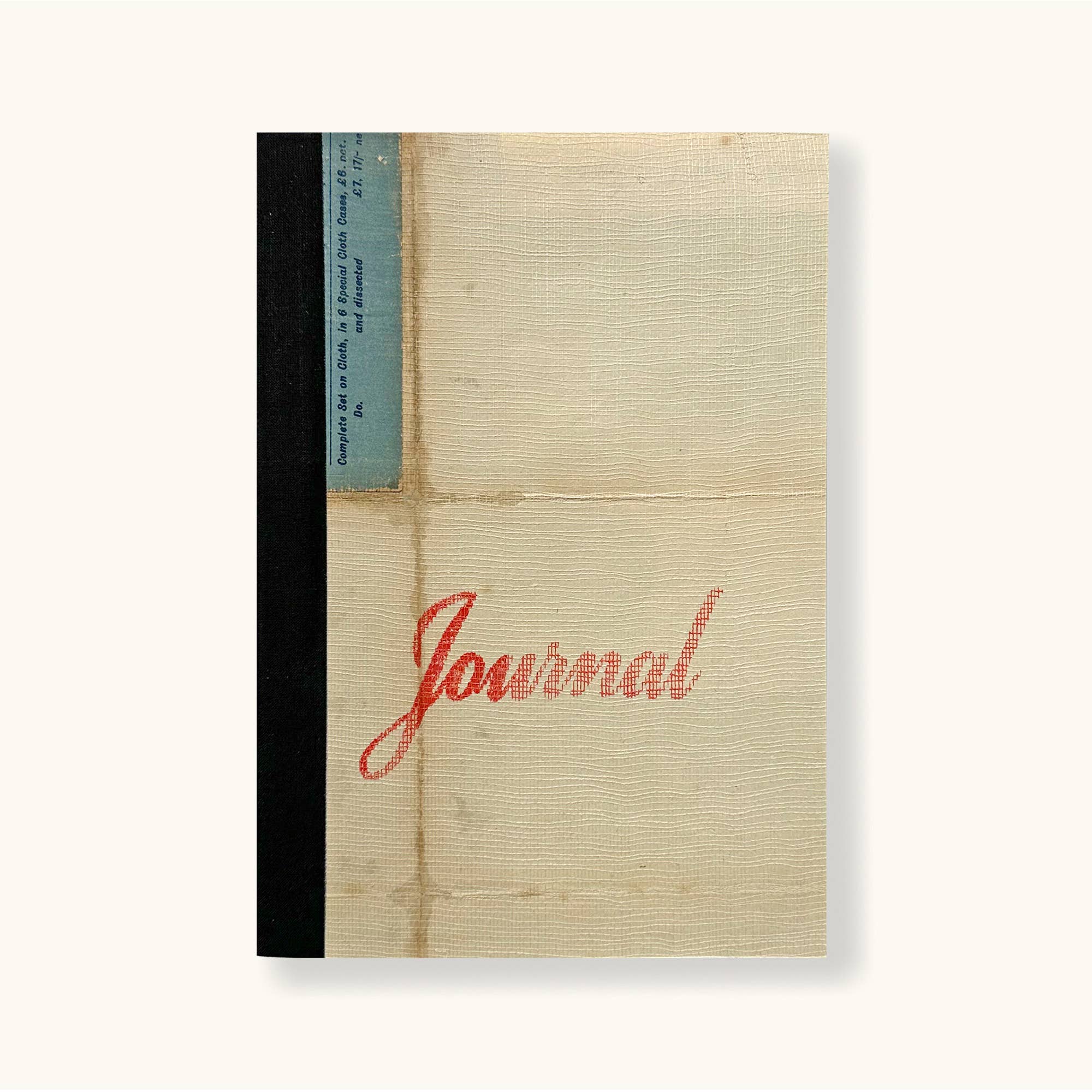 Vintage Linen Map Journal Red Script