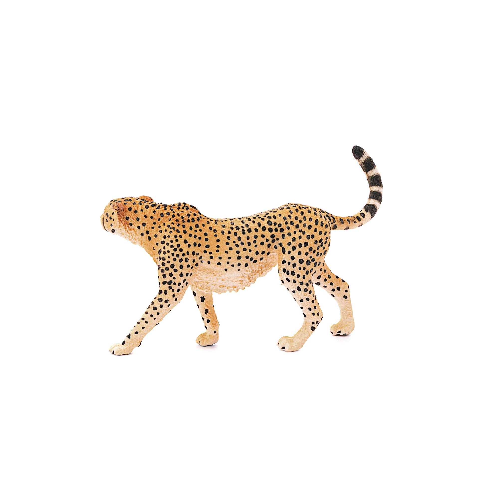 Cheetah figurine on a white background