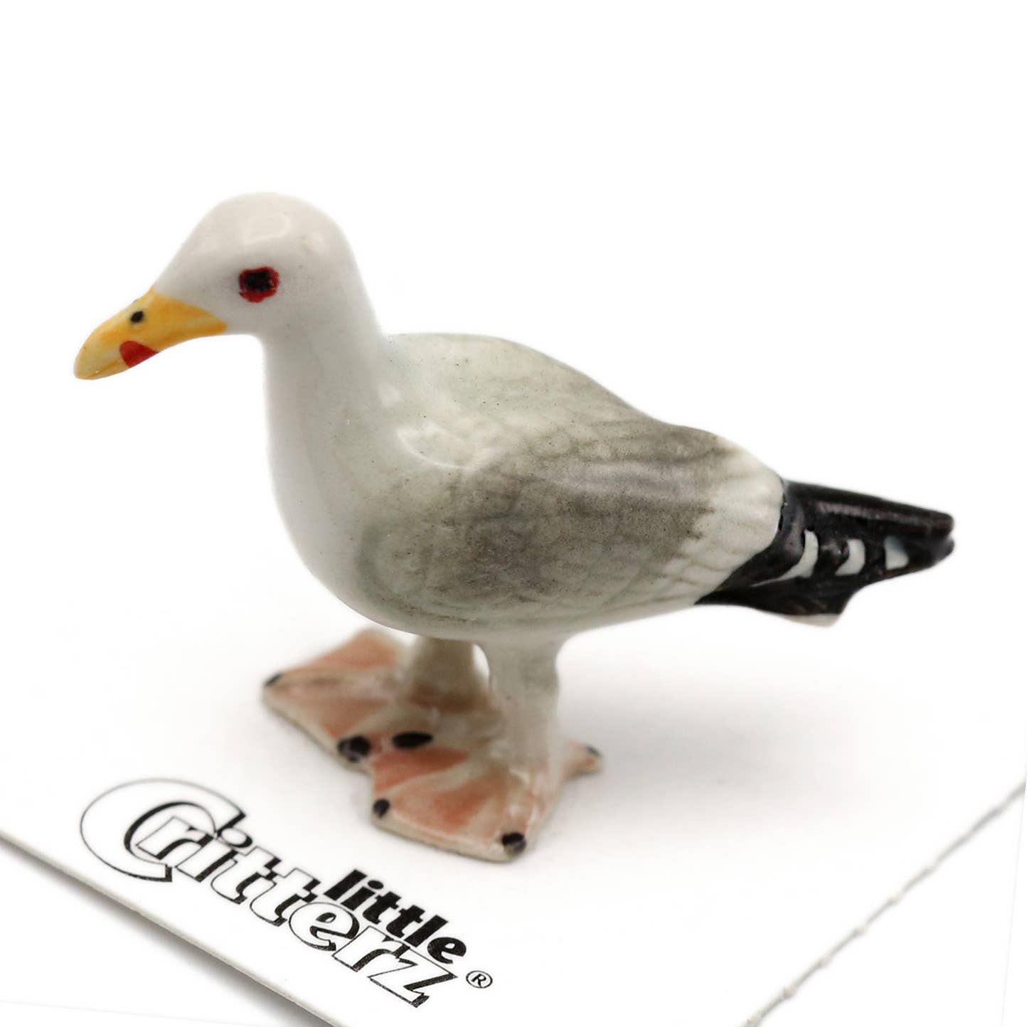 Model of a seagull with 'little Critterz' branding on a white background
