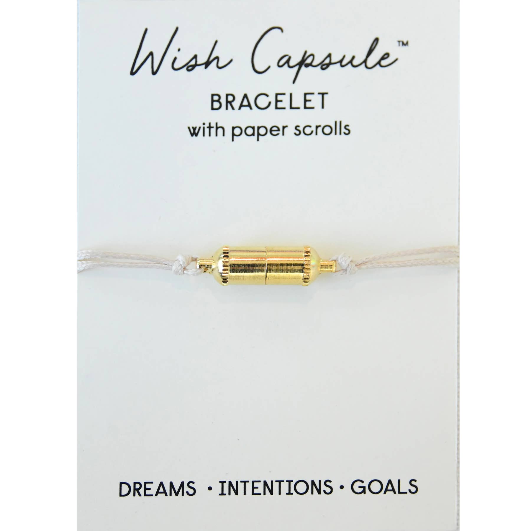 Wish Capsule Bracelet with 3-Paper Scrolls - Gold Capsule: Cream