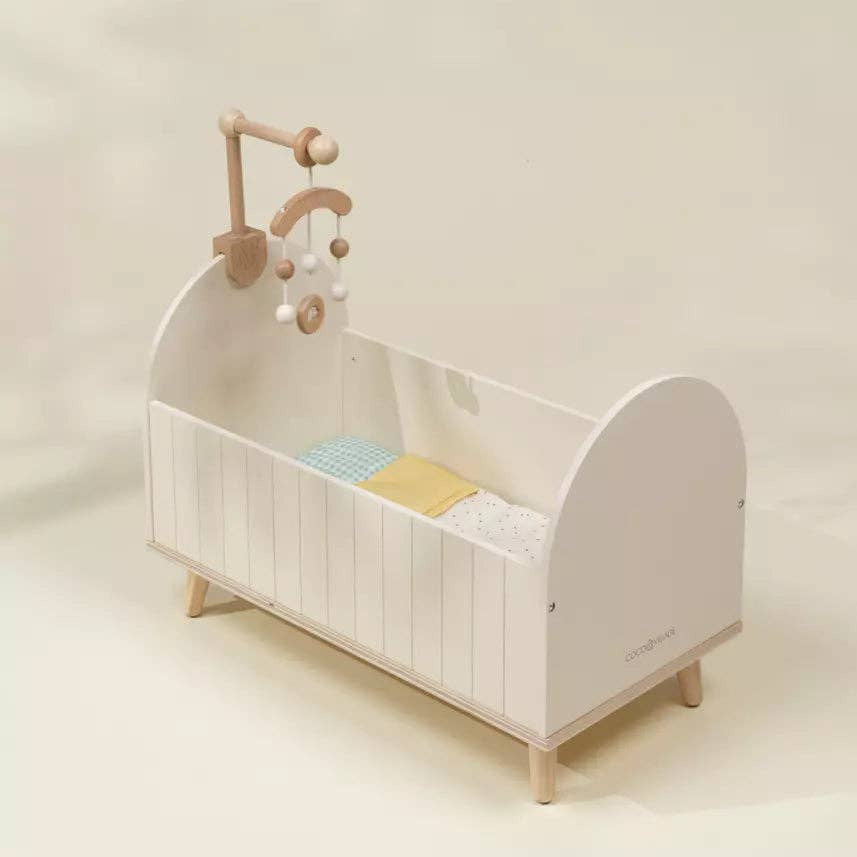 Wooden Dolls’ Crib & Accessories