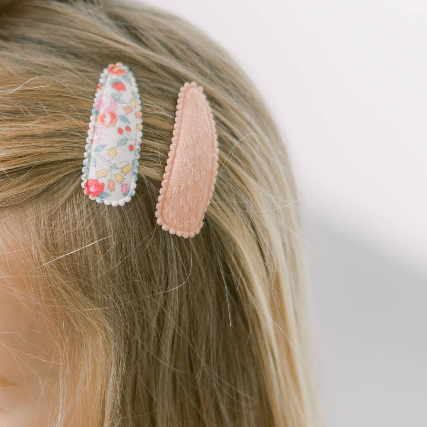 Dusty Rose Linen Fabric Hair Clips