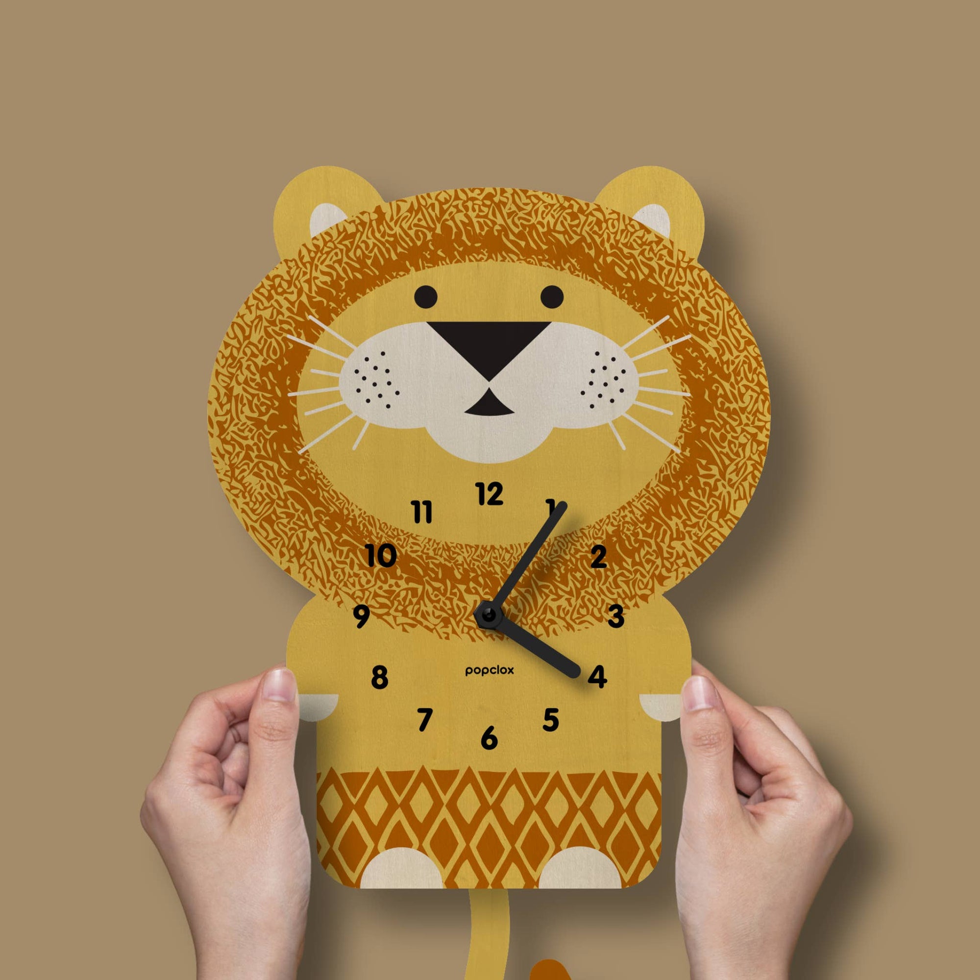 Lion Pendulum Clock - Wood