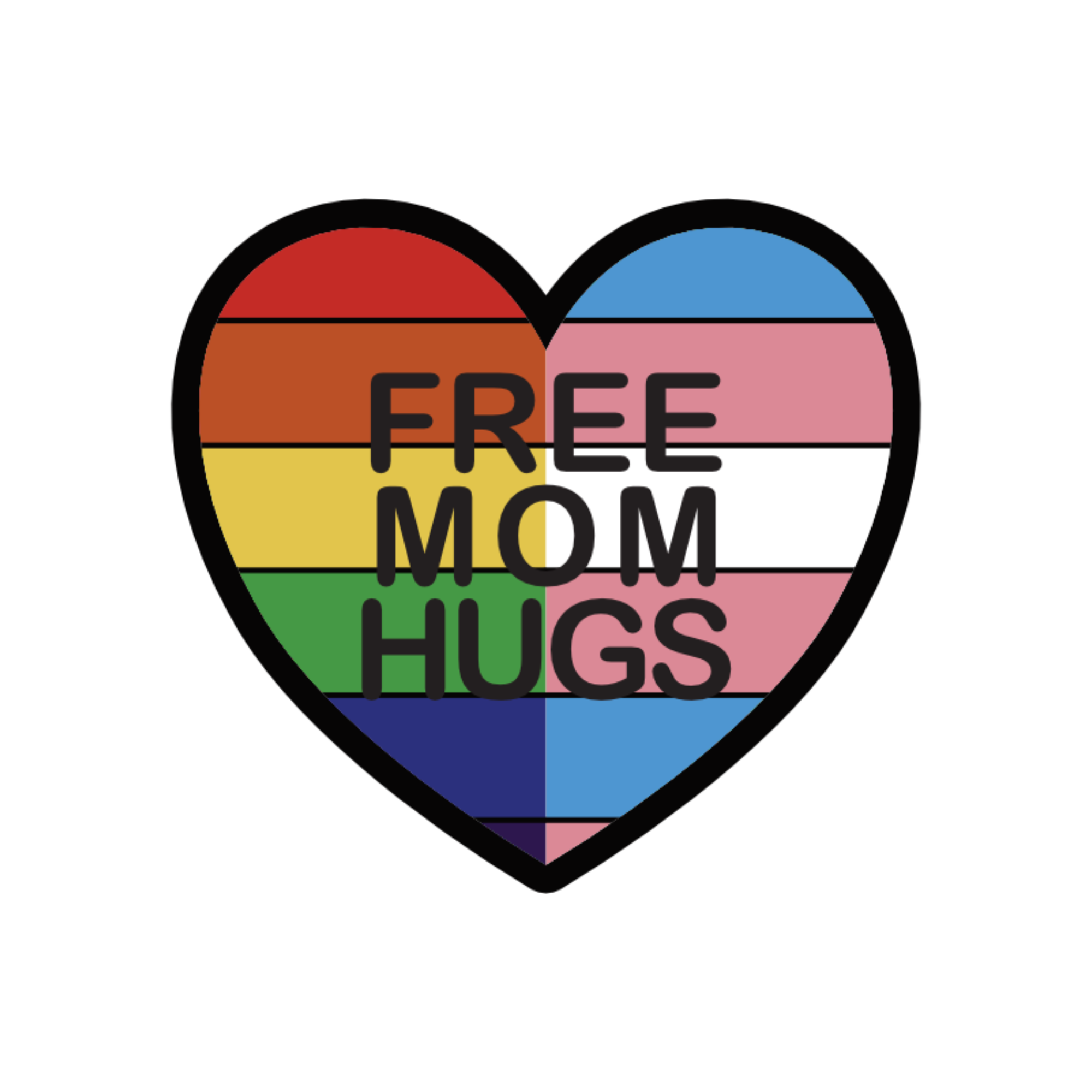 Mom Hugs LGBTQ Support Love High Quality Vinyl Sticker