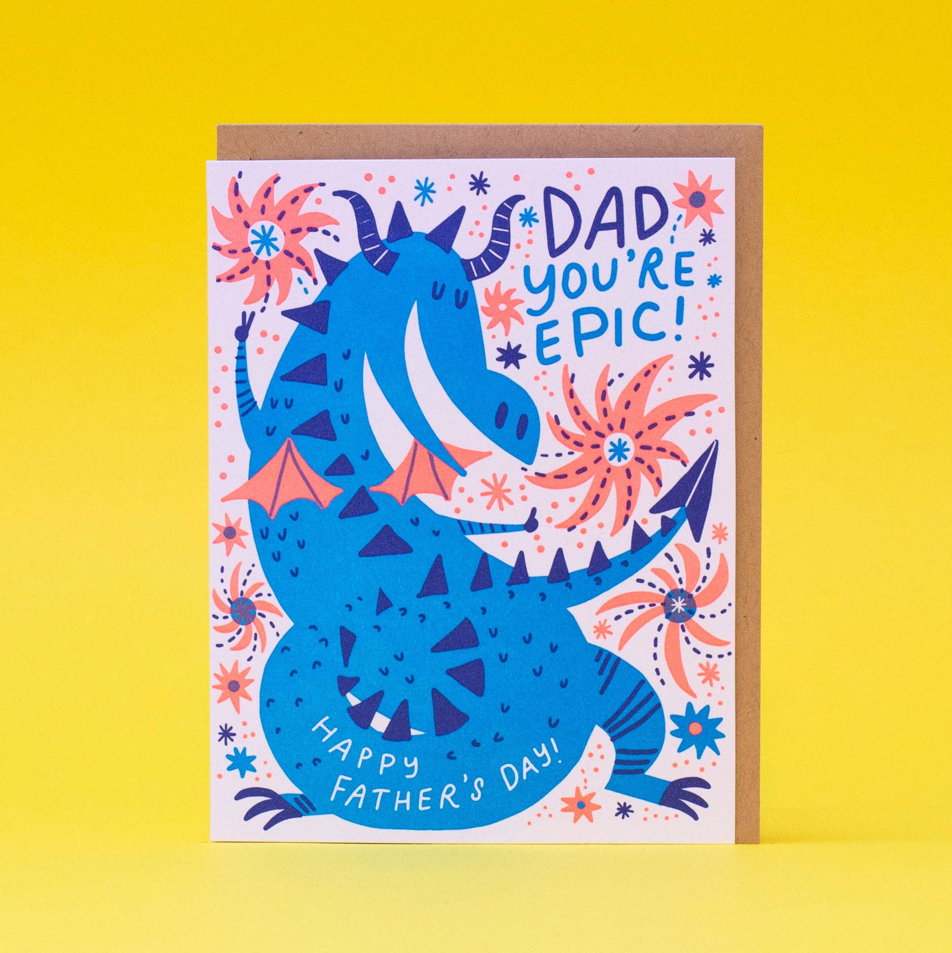Epic Dragon Dad Letterpress Greeting Card by Hello!Lucky