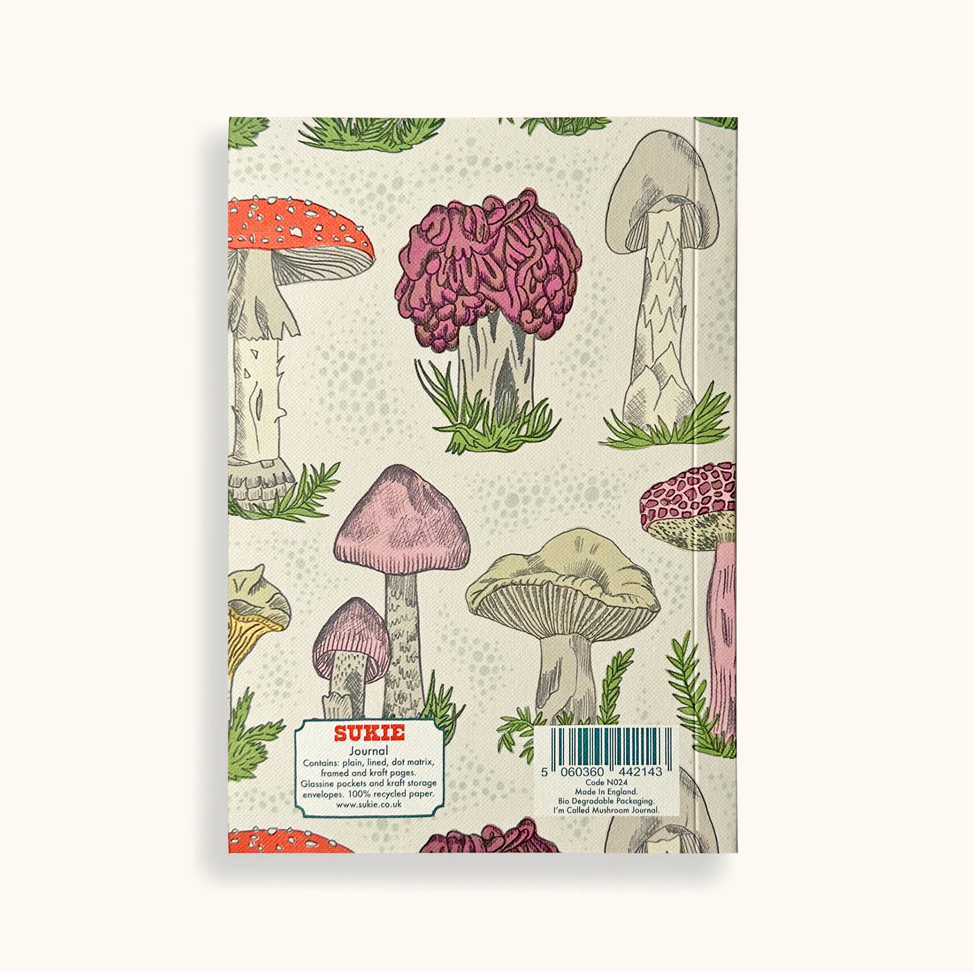 Mushroom Journal Vintage Style Recycled Papers