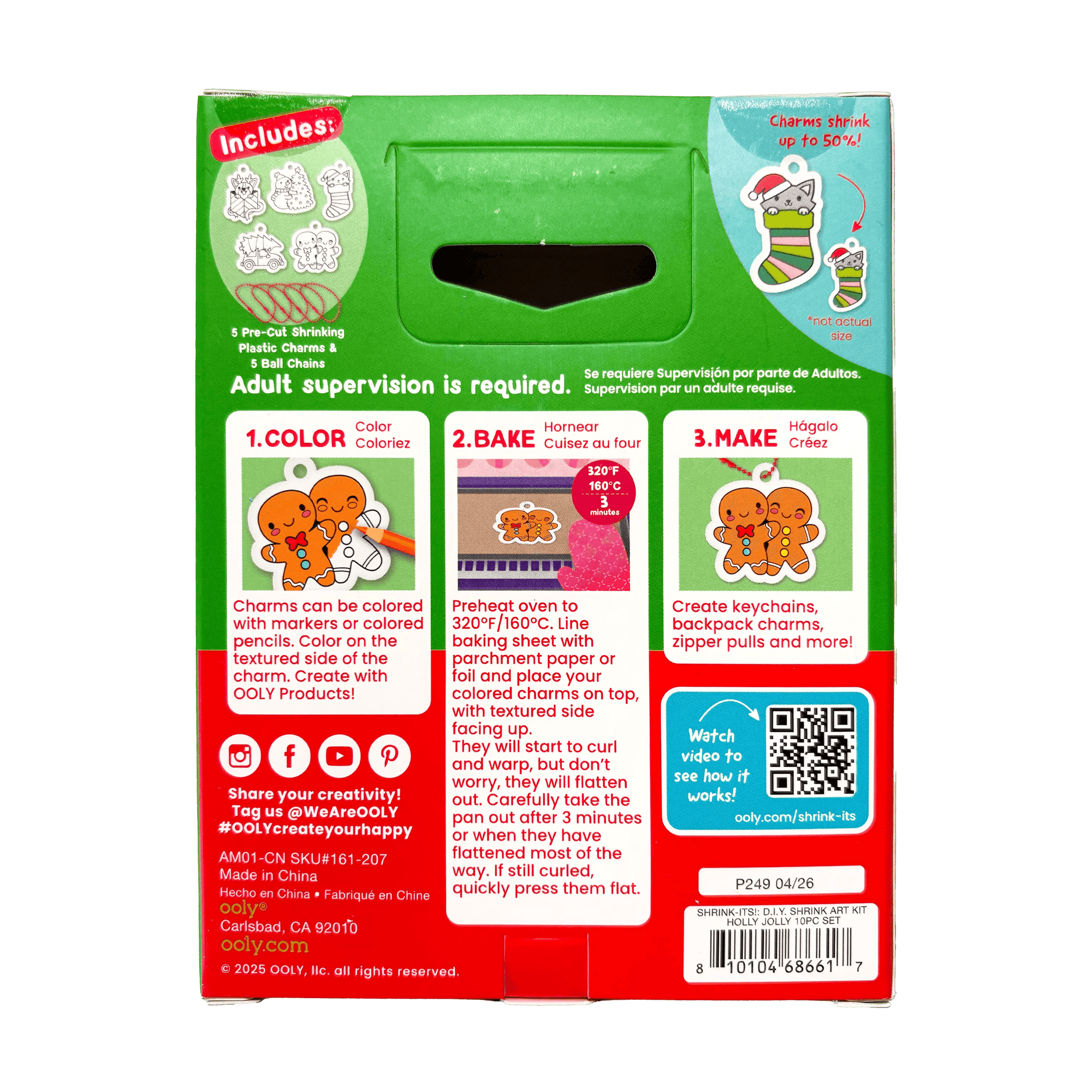 Product packaging with instructions and branding on a green background
