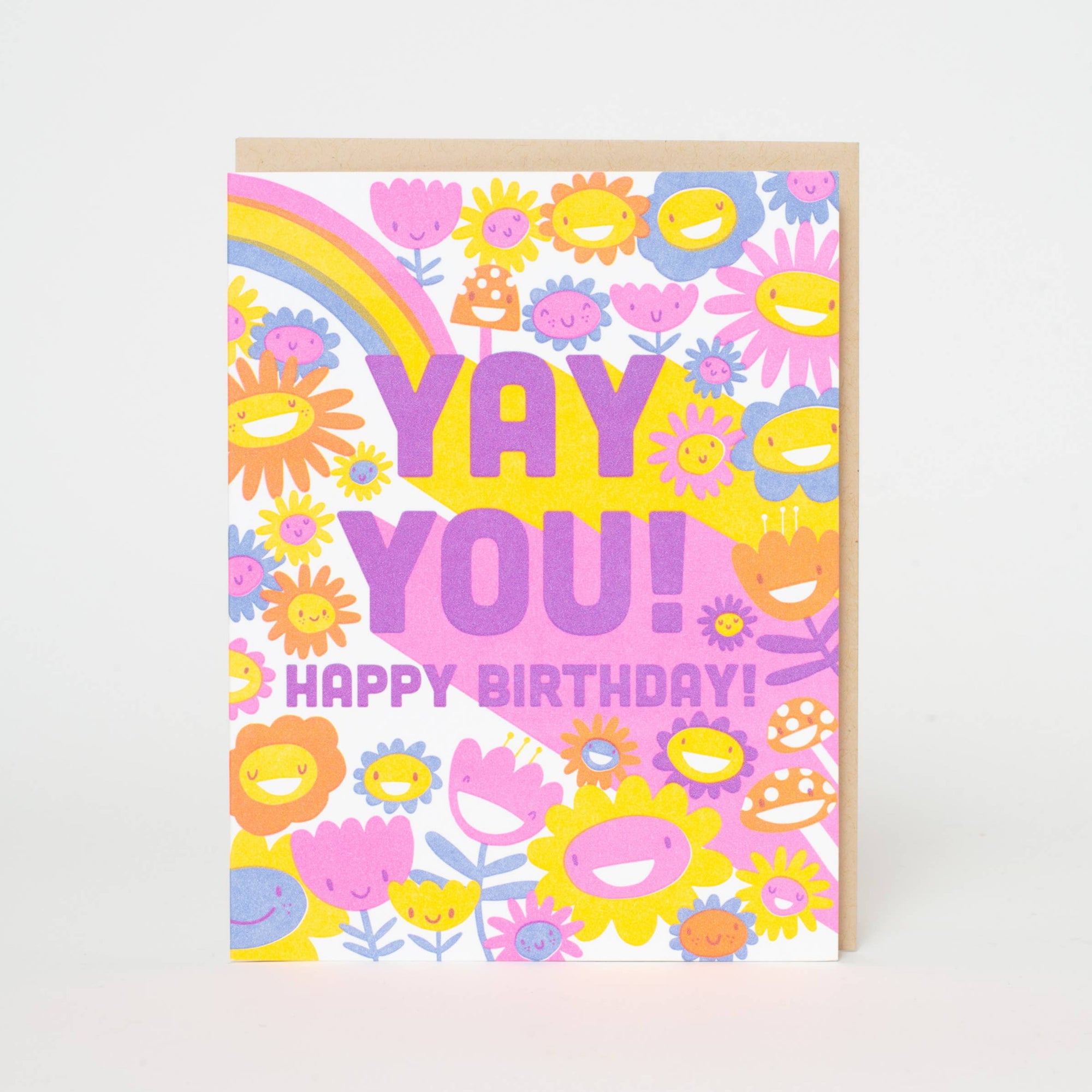 Yay You! Birthday Rainbow Letterpress Card