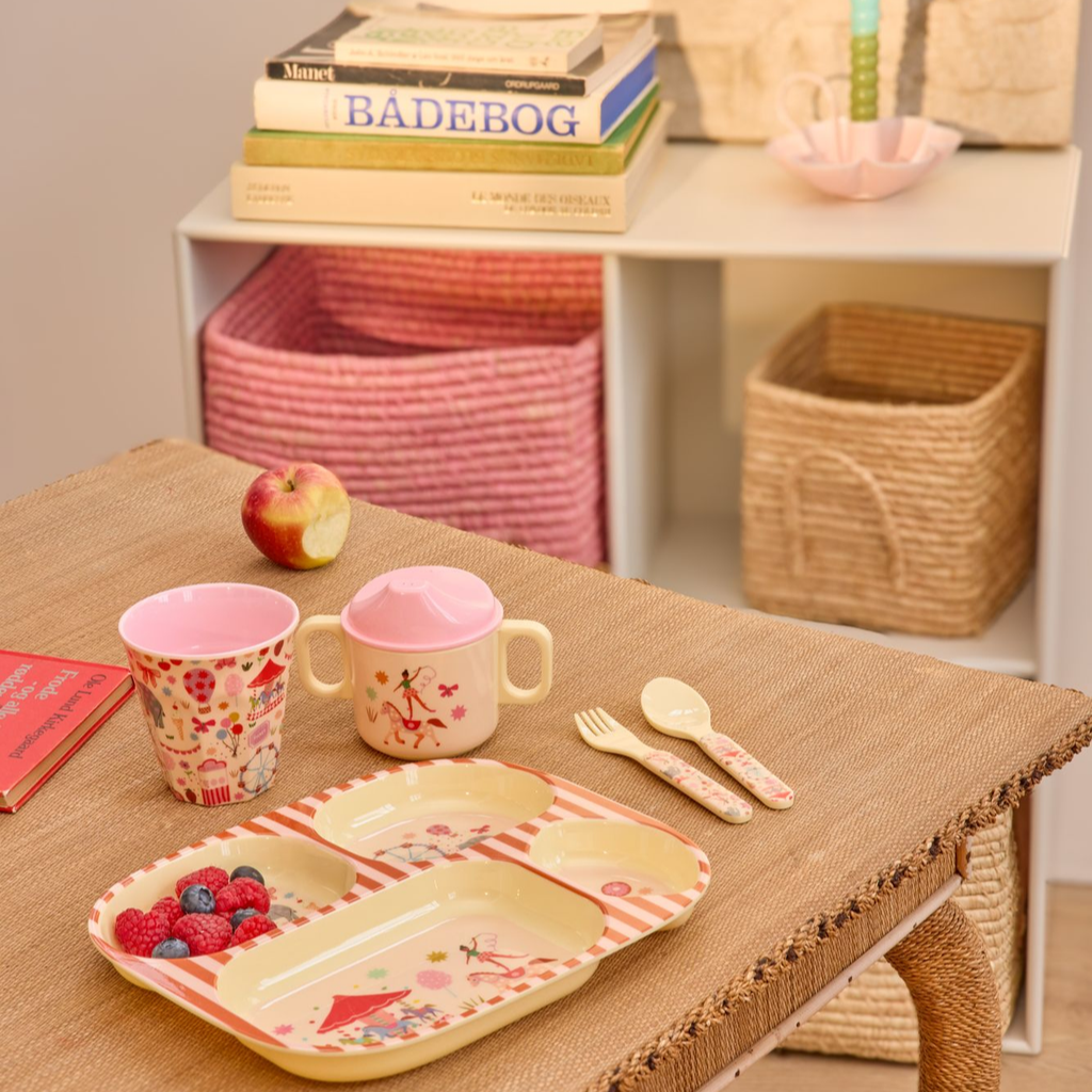 Melamine Baby Dinner Set in Gift Box - Fun Fair Print - 4 pcs