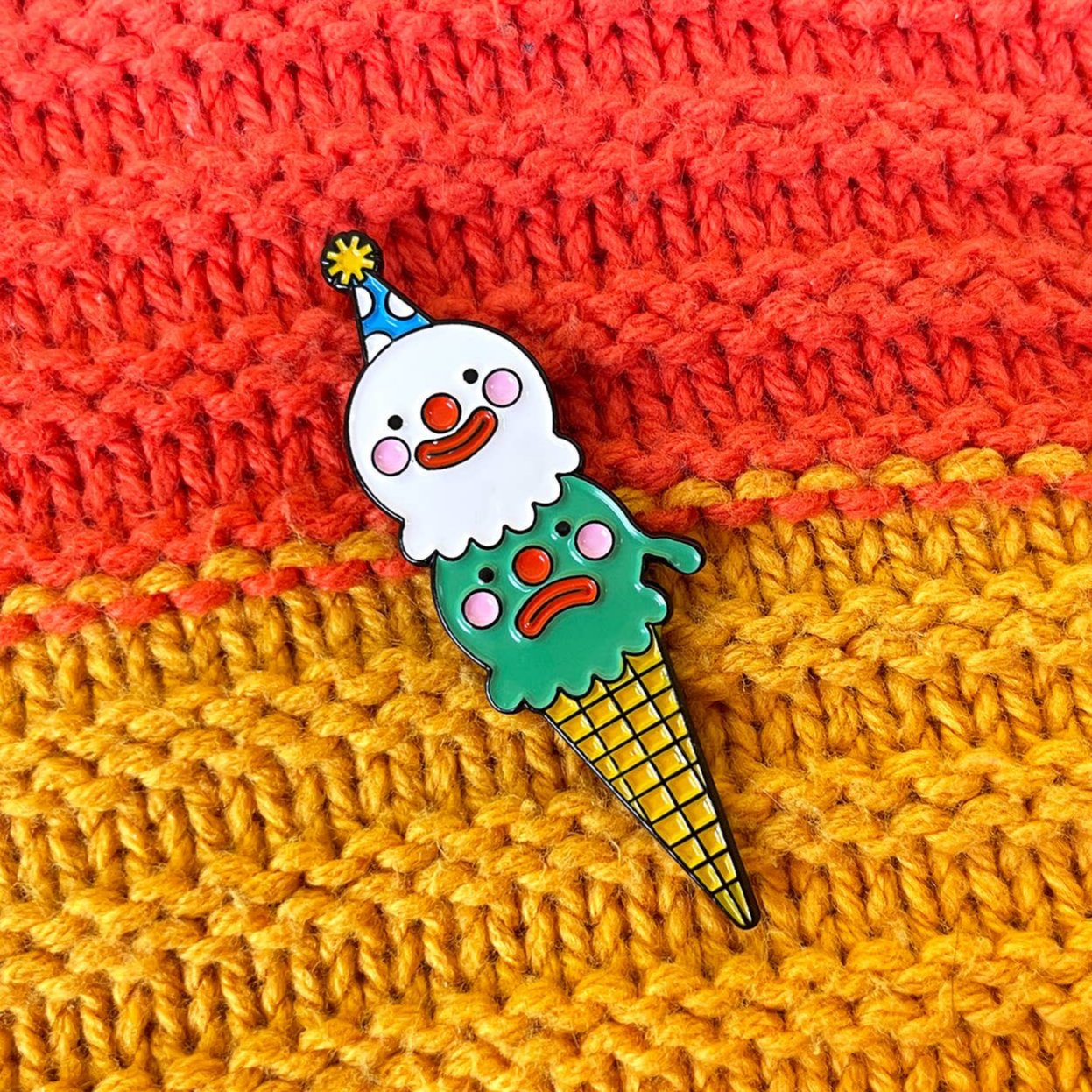 *B-Grade* Happy/sad Ice Cream Hard Enamel Pin