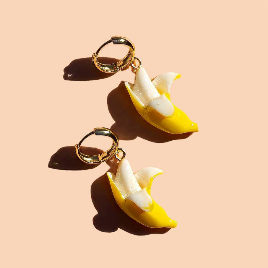 Gwen Hoop Earrings - 18K Gold Plated and Banana